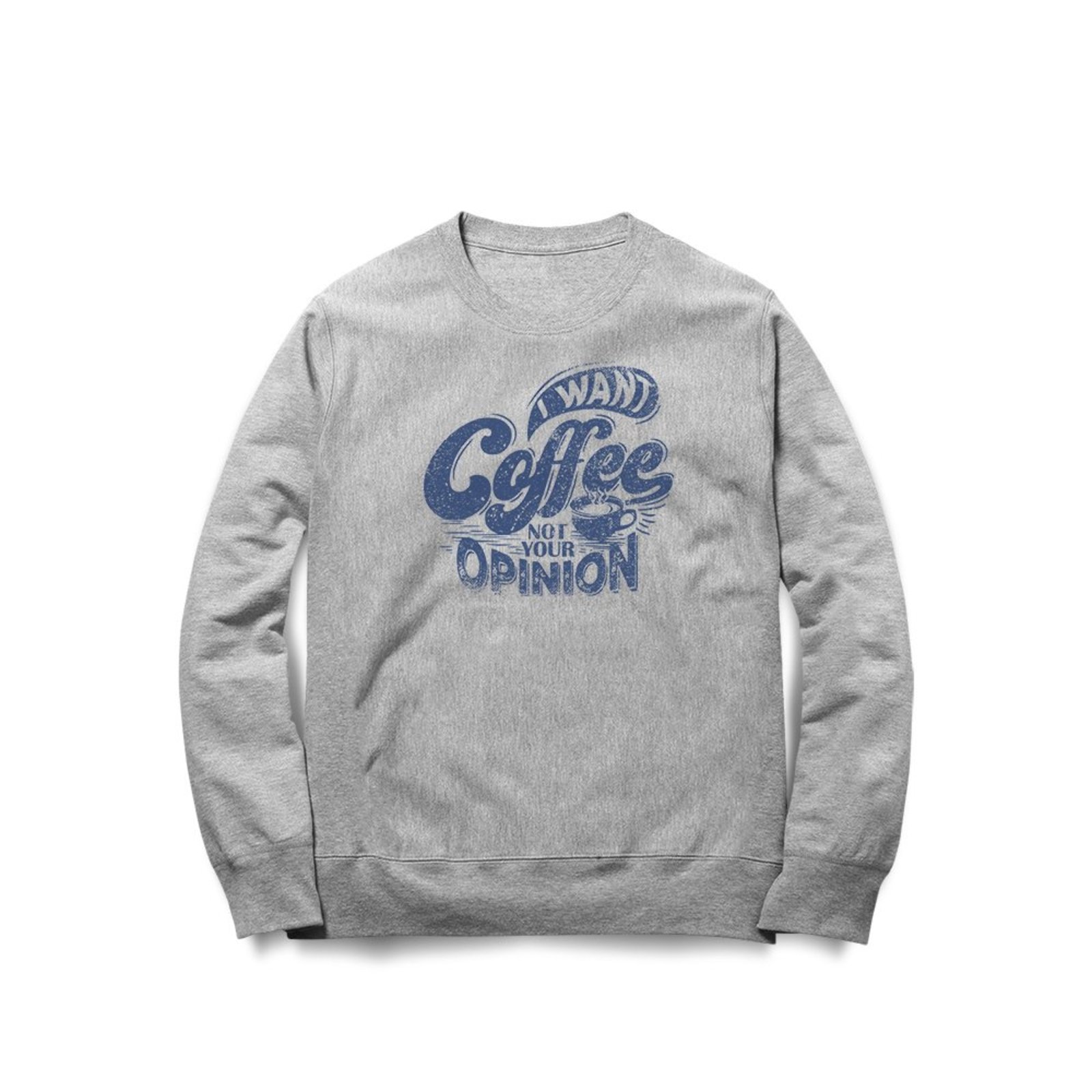 Moletom I Want Coffee - Mescla Cinza - Casual - Studio Geek