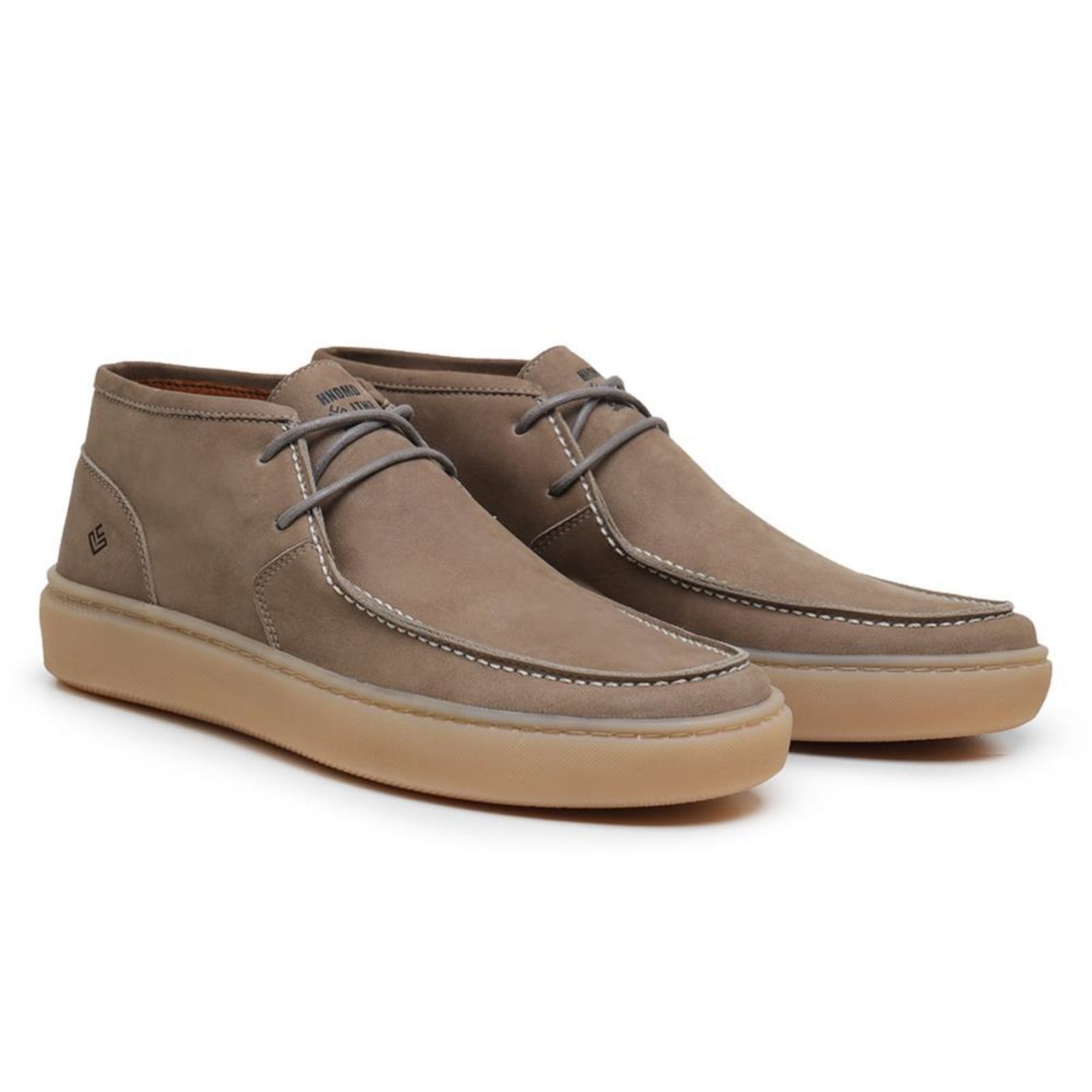 Bota Masculina Couro Cano Baixo Fechamento Elástico Casual Azul Marinho 37 Bege