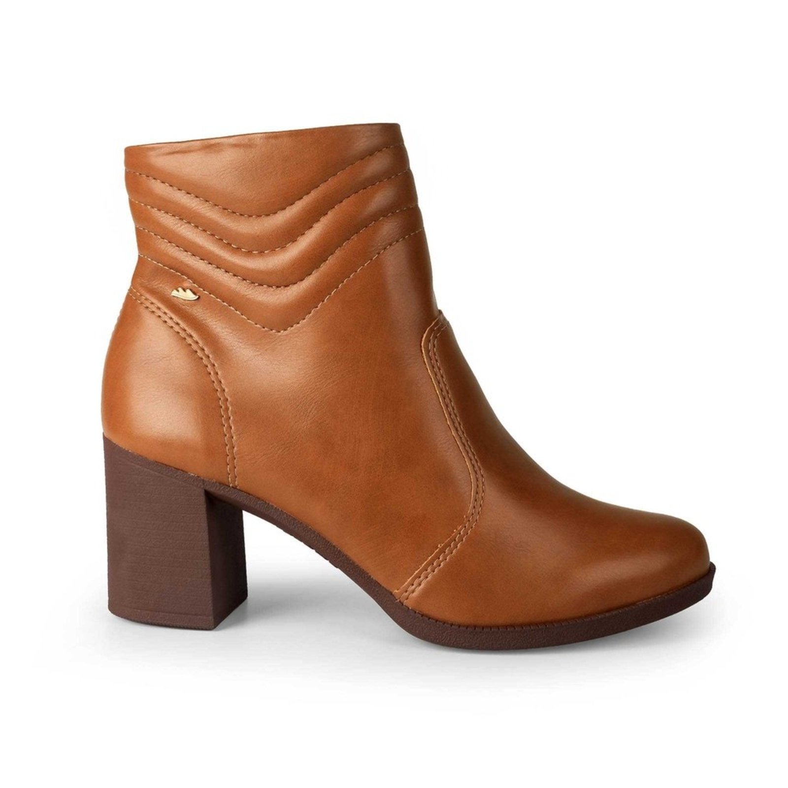 Bota Feminina Dakota Cano Curto Salto Blocado Ziper Lateral