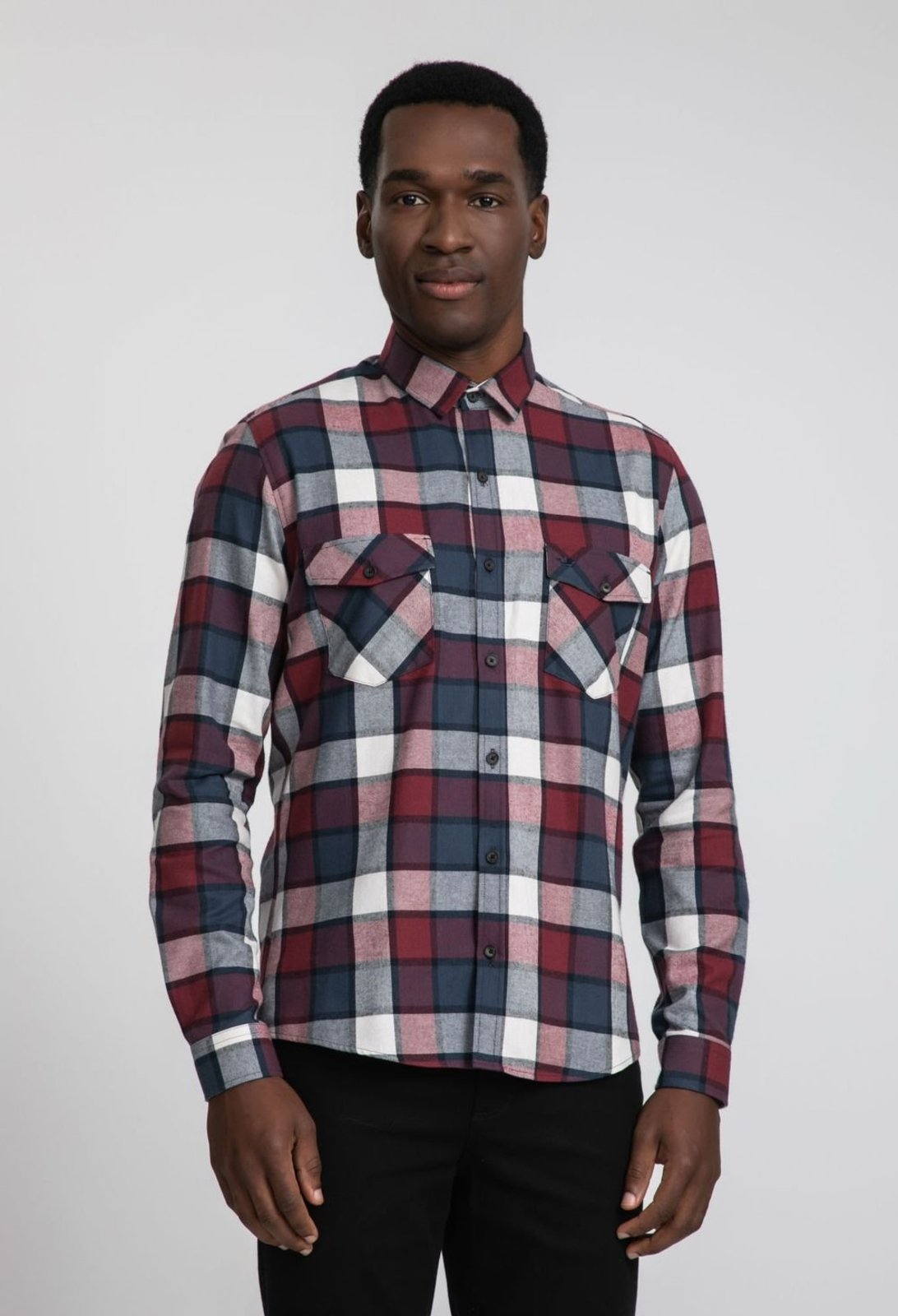 Camisa Docthos Slim Manga Longa Flanela com Bolsos Camisa Manga Longa Docthos Slim Flanela Com Bolsos 019 Bordo Pp