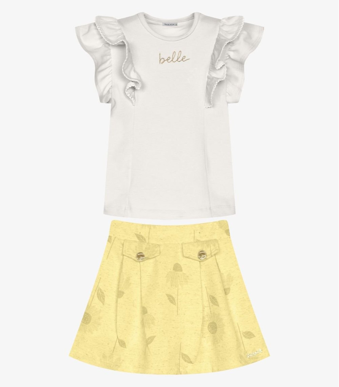 Infantil - Conjunto Blusa Com Saia Trick Nick Bege