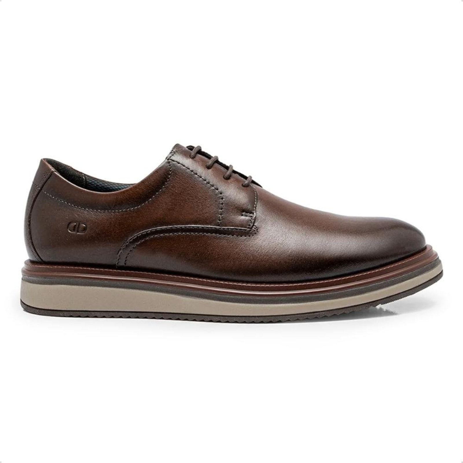 Sapato de Couro Democrata Masculino Durant 596101 Marrom