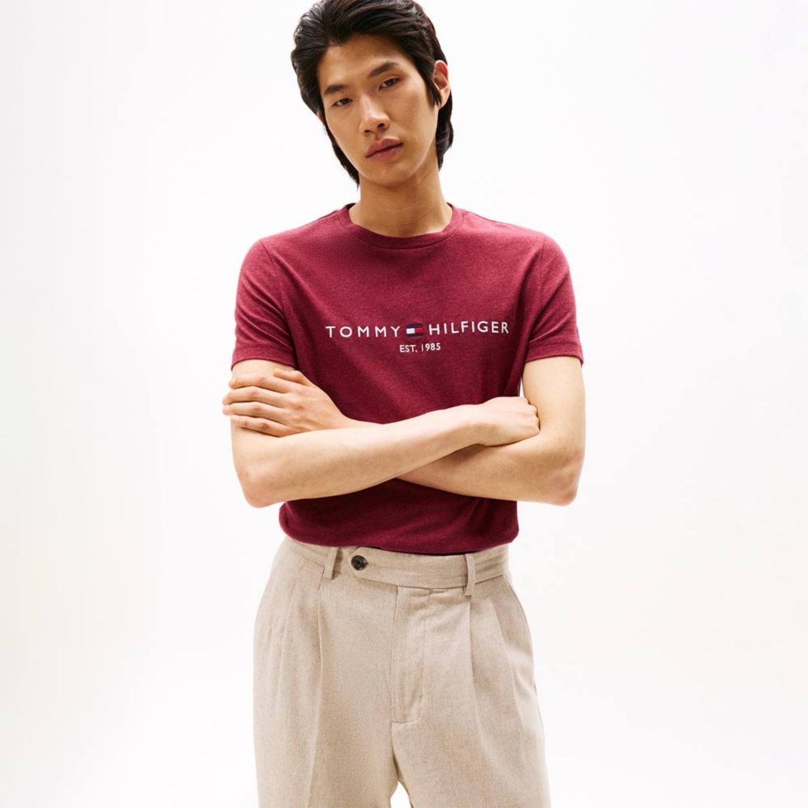 Vista 2 Camiseta Clássica Gola C - EEG Tommy Hilfiger vinho Tommy Hilfiger vinho