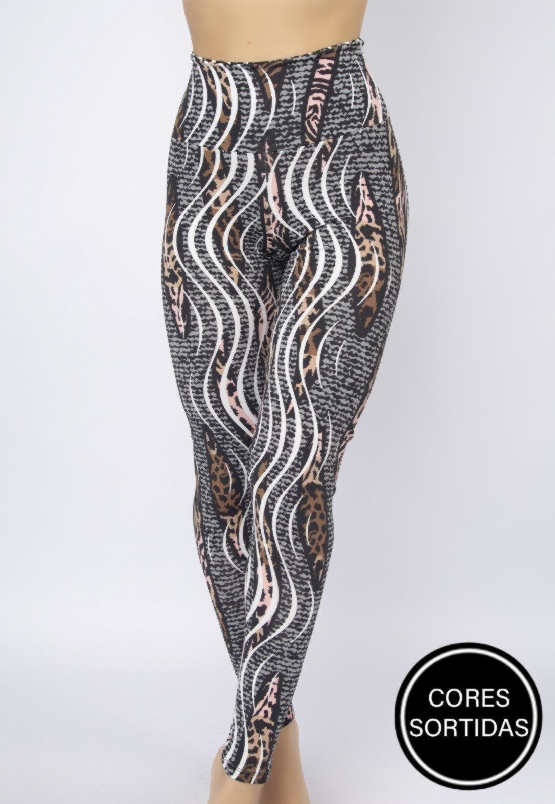 Calça Legging Serra e Mar Modas Fitness Estampada Academia Multicolorida