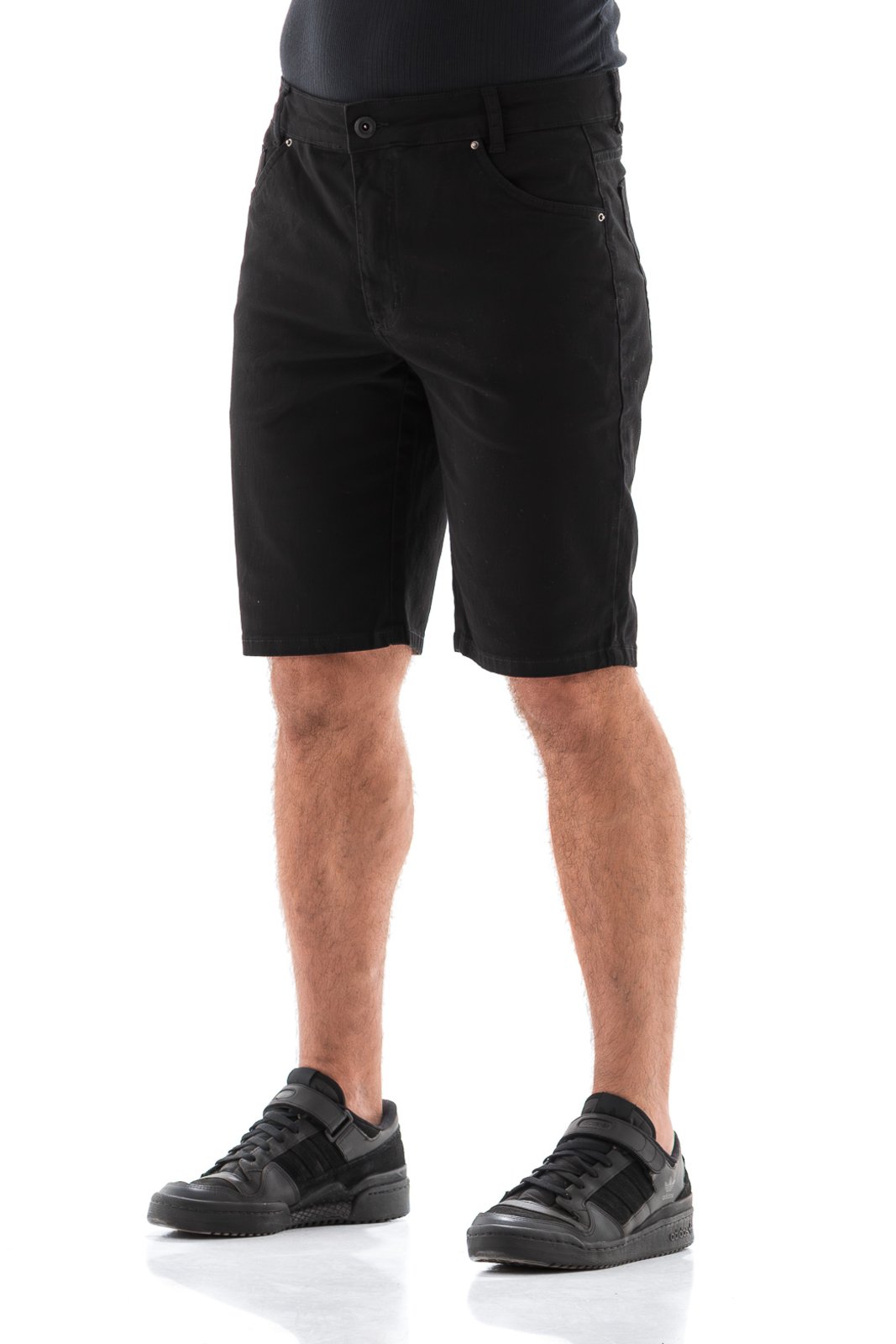 Bermuda Sarja Masculina Arauto Confort Preta Preto
