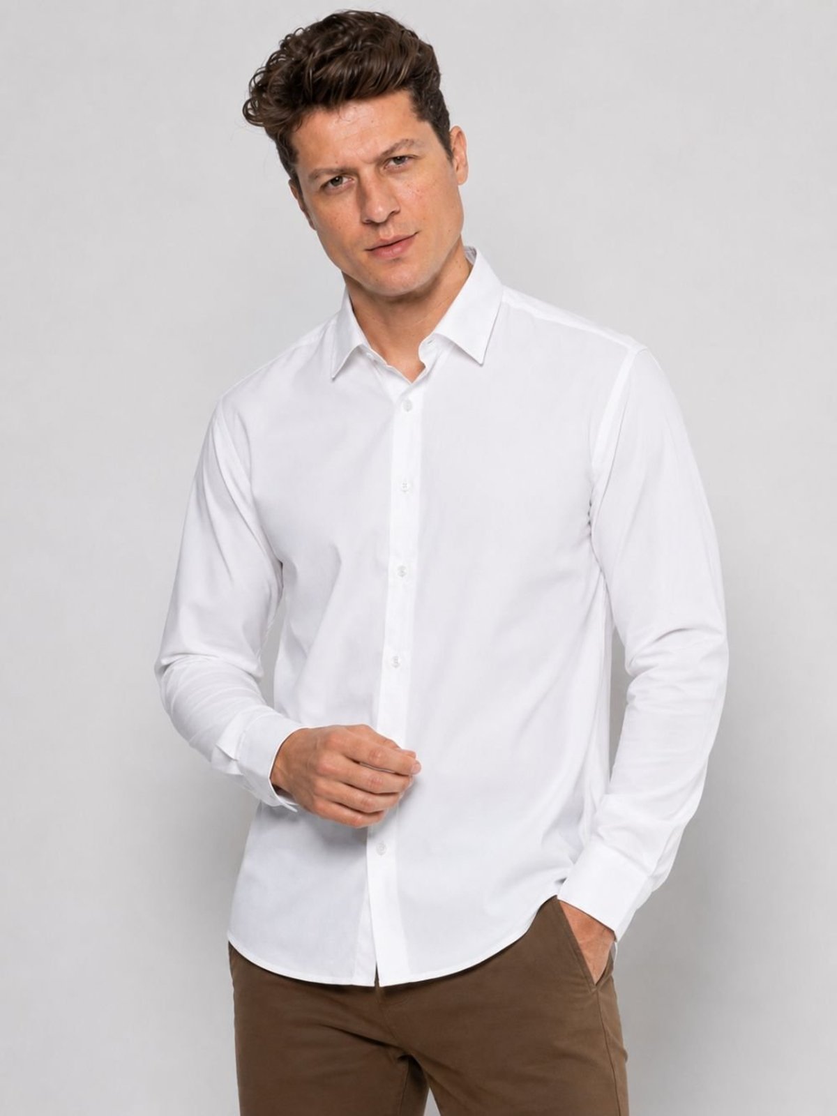 Camisa Masculina Casual Linho com Algodão Crocker