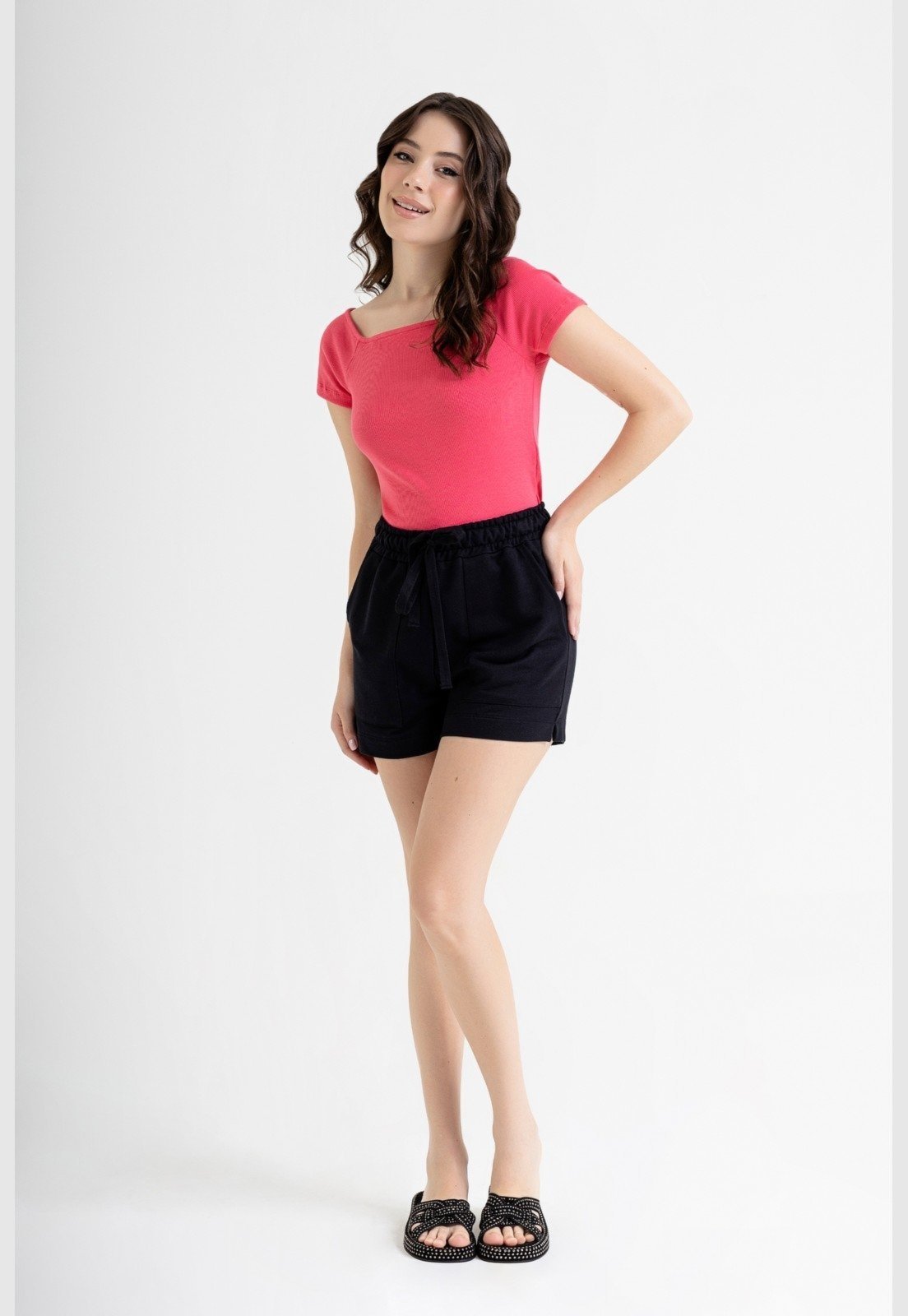 Blusa Ombro a Ombro Básica em Ribana Just Basic Vermelho