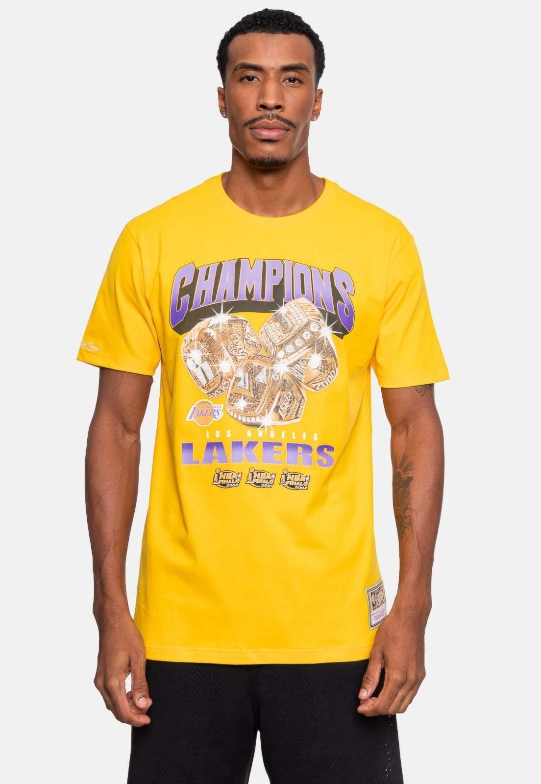 Camiseta Mitchell & Ness Rings Los Angeles Lakers Amarela