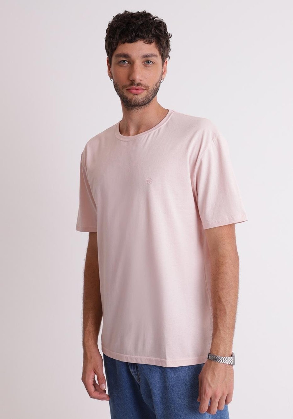 Camiseta básica rosa Gang 100% algodão qualidade conforto