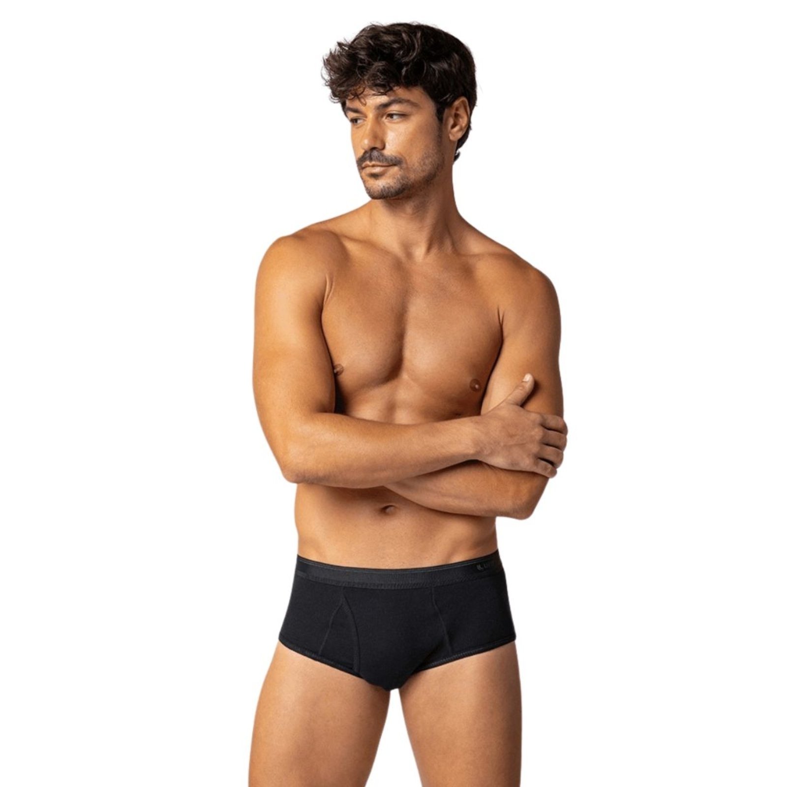 Cueca Slip Canelada com Abertura Lupo