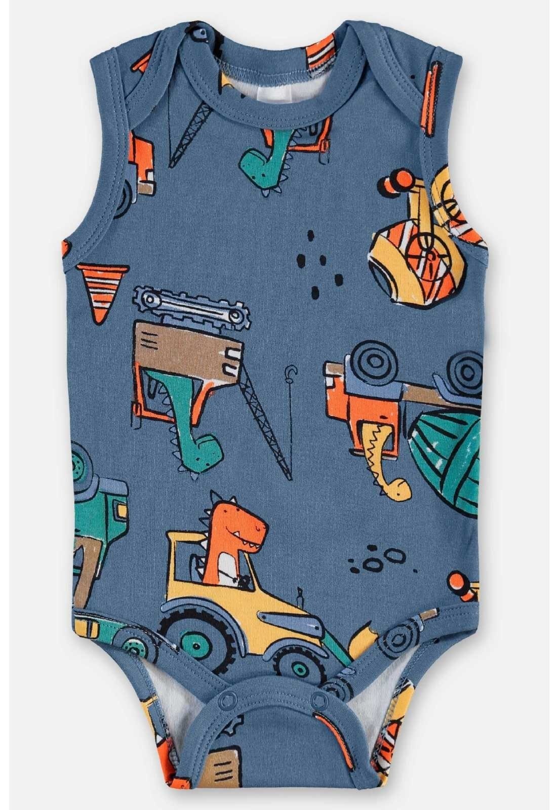 Vista 2 Infantil - Body Regata em Suedine Menino Up Baby azul Up Baby azul