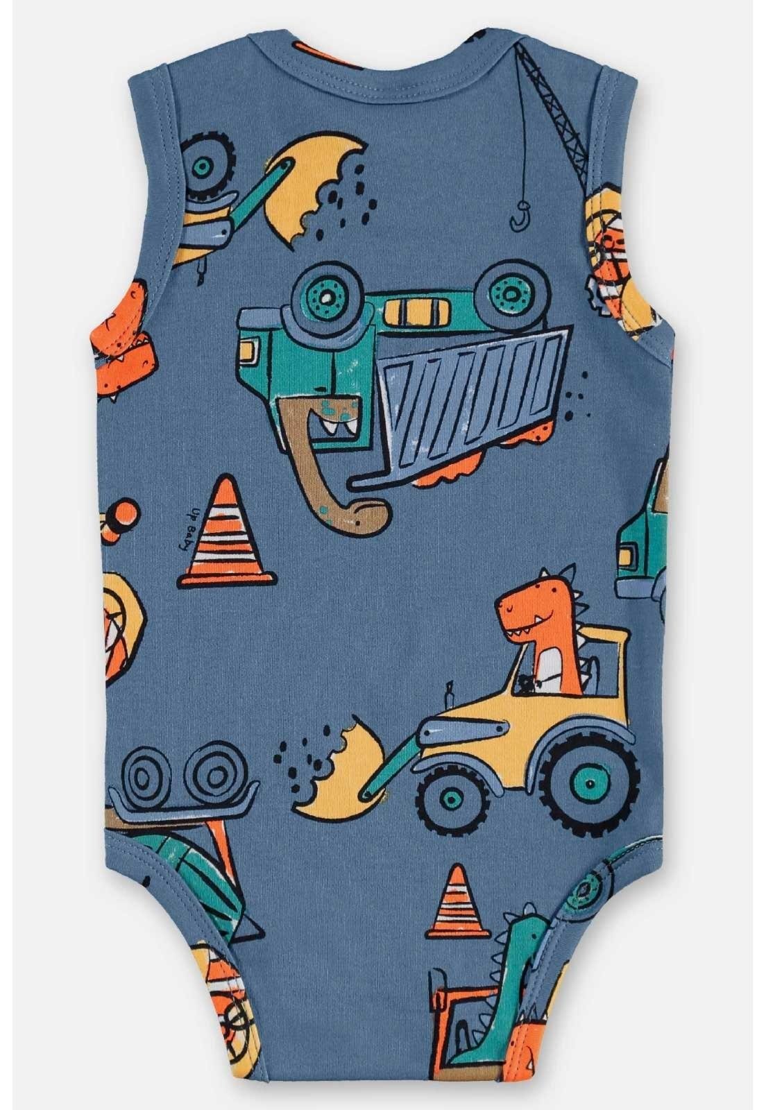 Vista 3 Infantil - Body Regata em Suedine Menino Up Baby azul Up Baby azul