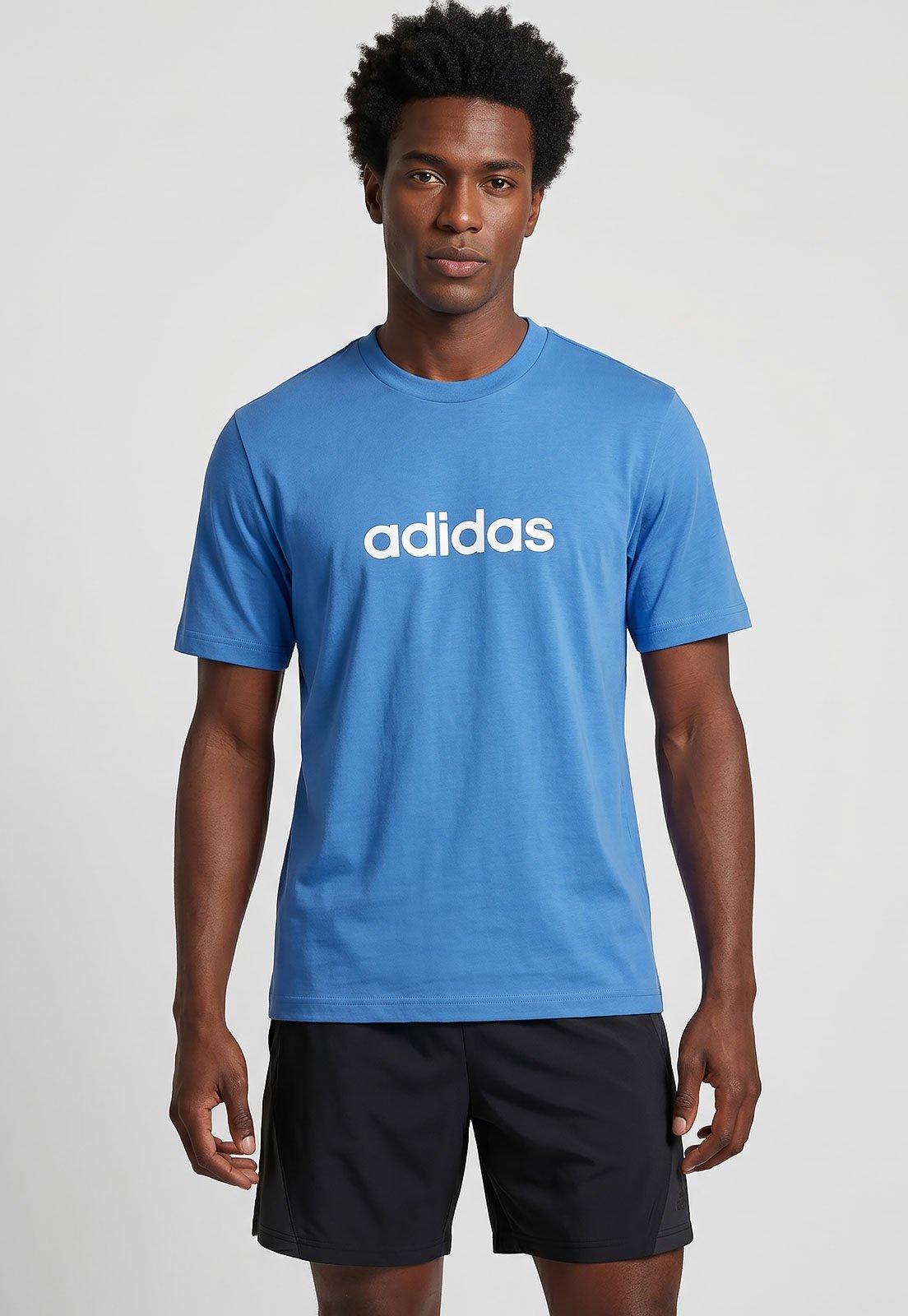 Camiseta Masculina adidas Sportswear Logo Azul