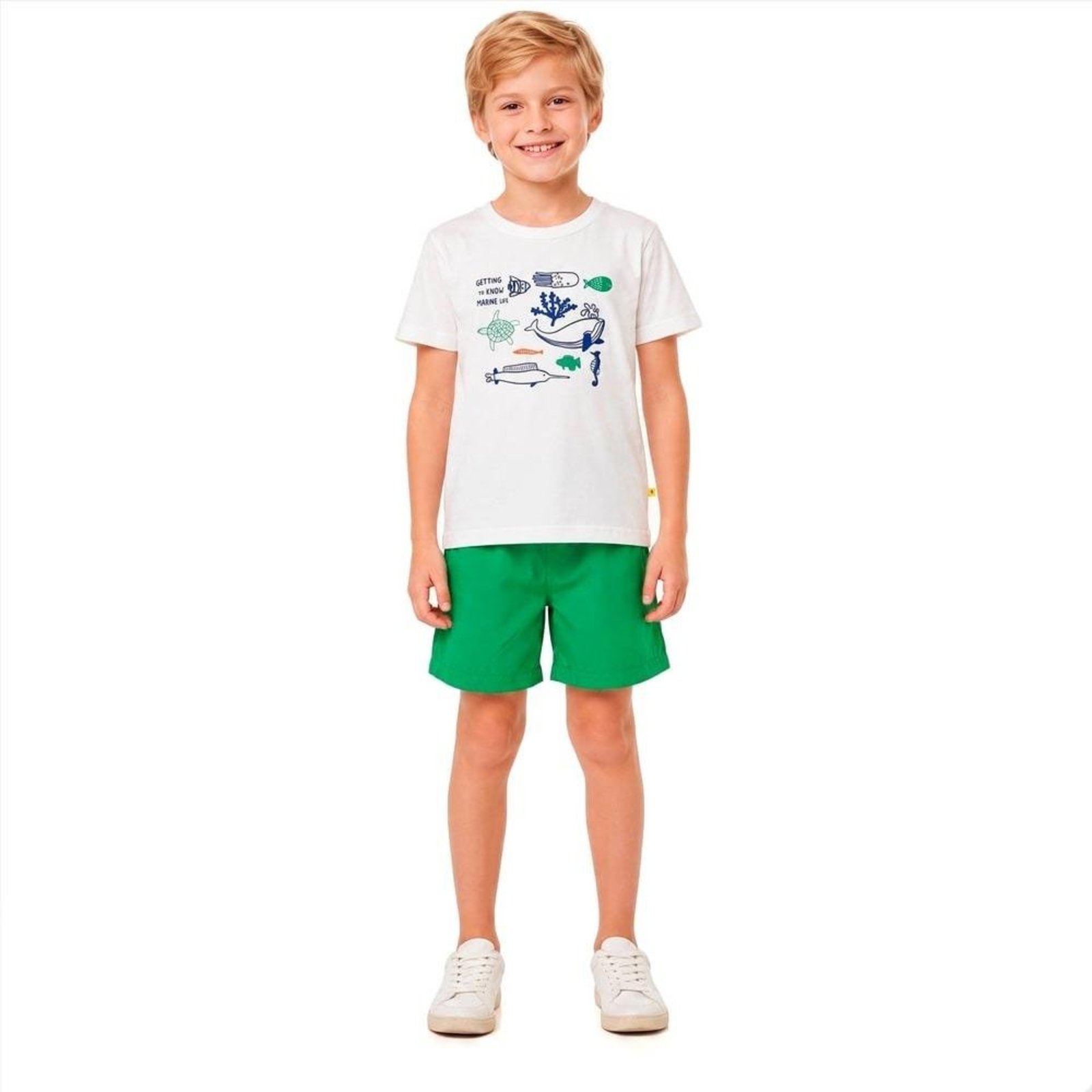 Infantil - Conjunto Menino Fundo do Mar Off e Verde Alphabeto