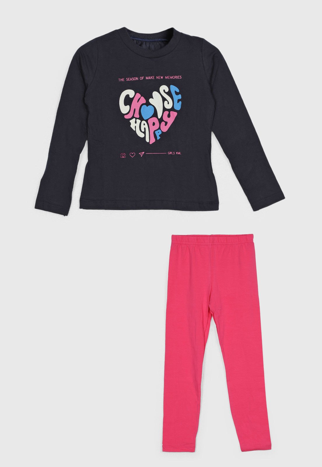 Infantil - Conjunto Kamylus Manga Longa Azul Marinho