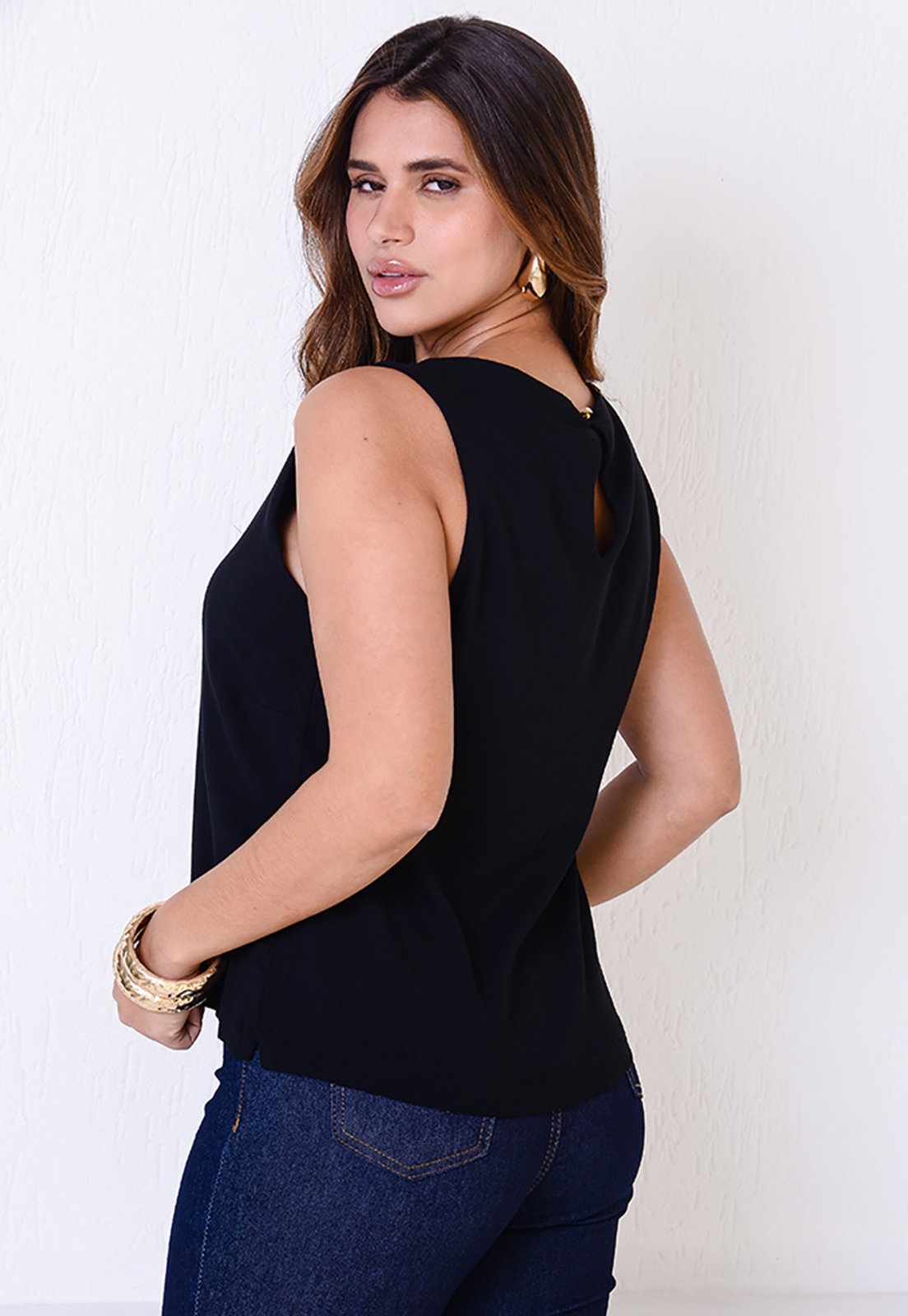 Vista 3 Regata Viscose BBonnie Lia Preta preto BBonnie preto