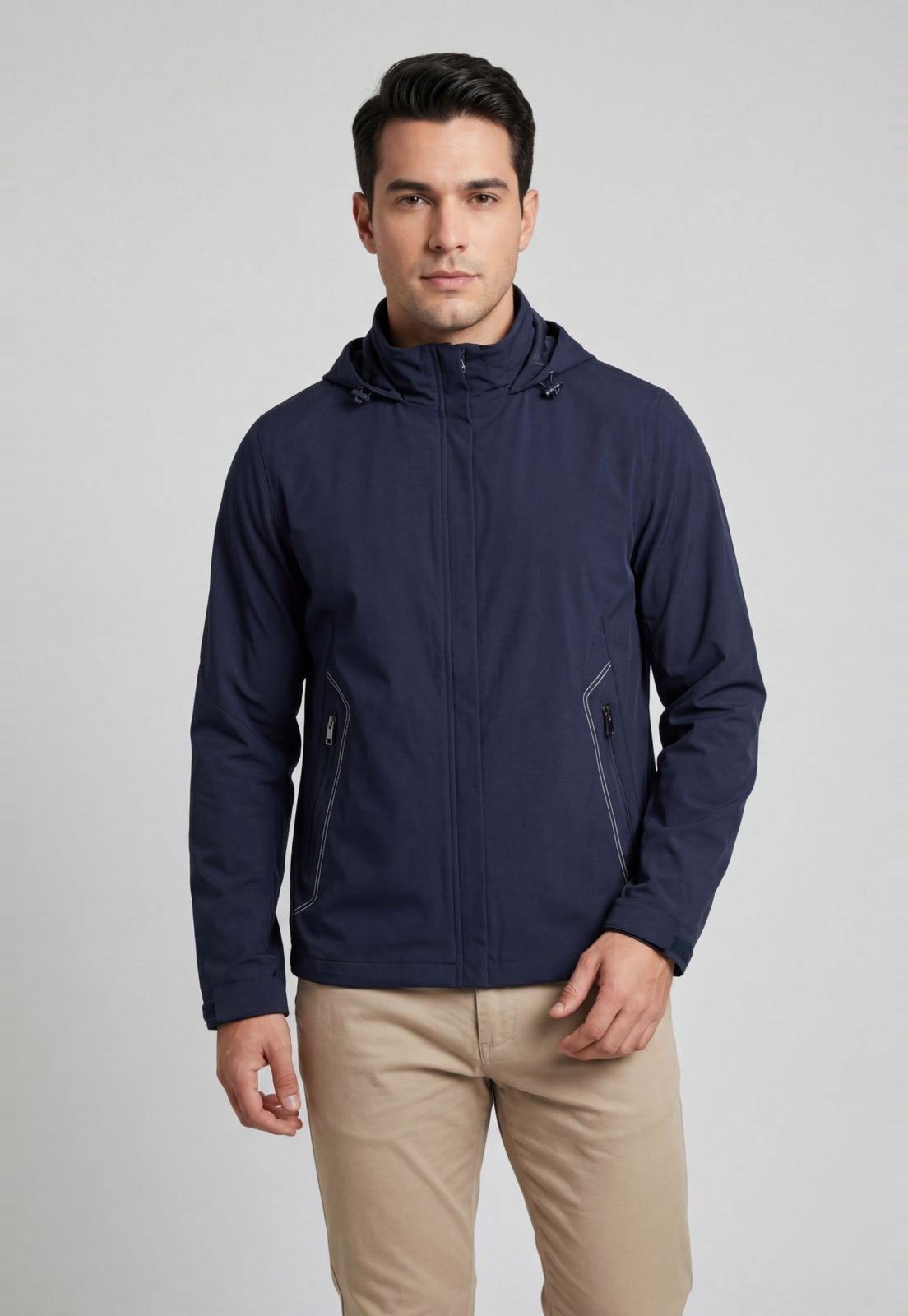 Jaqueta Masculina Broken Rules Capuz Poliéster Azul Marinho