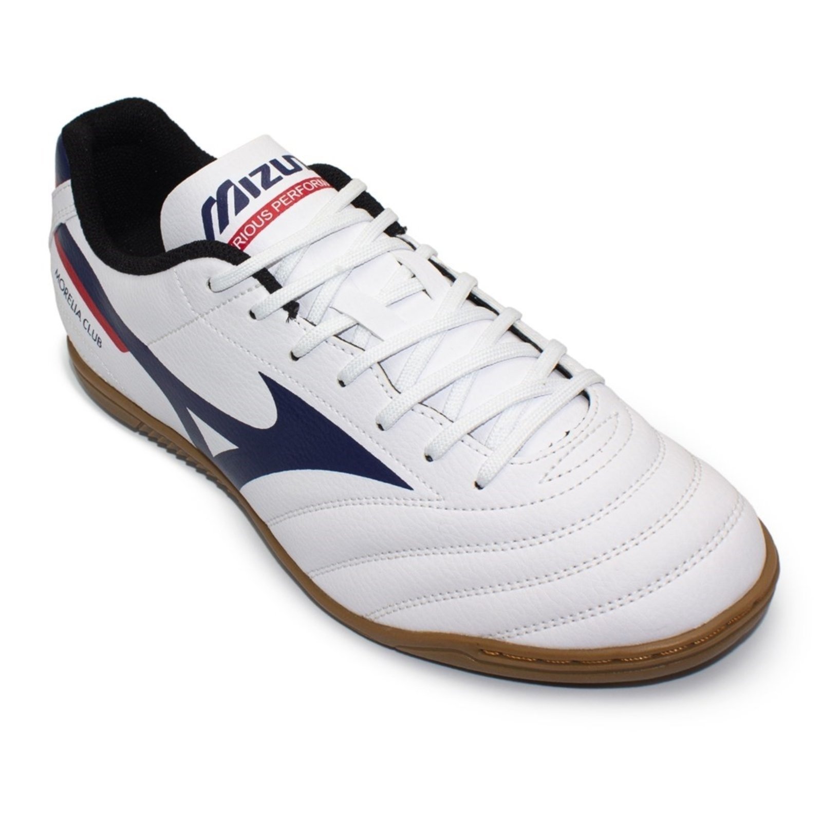 Vista 3 Chuteira Futsal Mizuno Masculina Morelia Club In + Meião Color Sports branco Mizuno branco