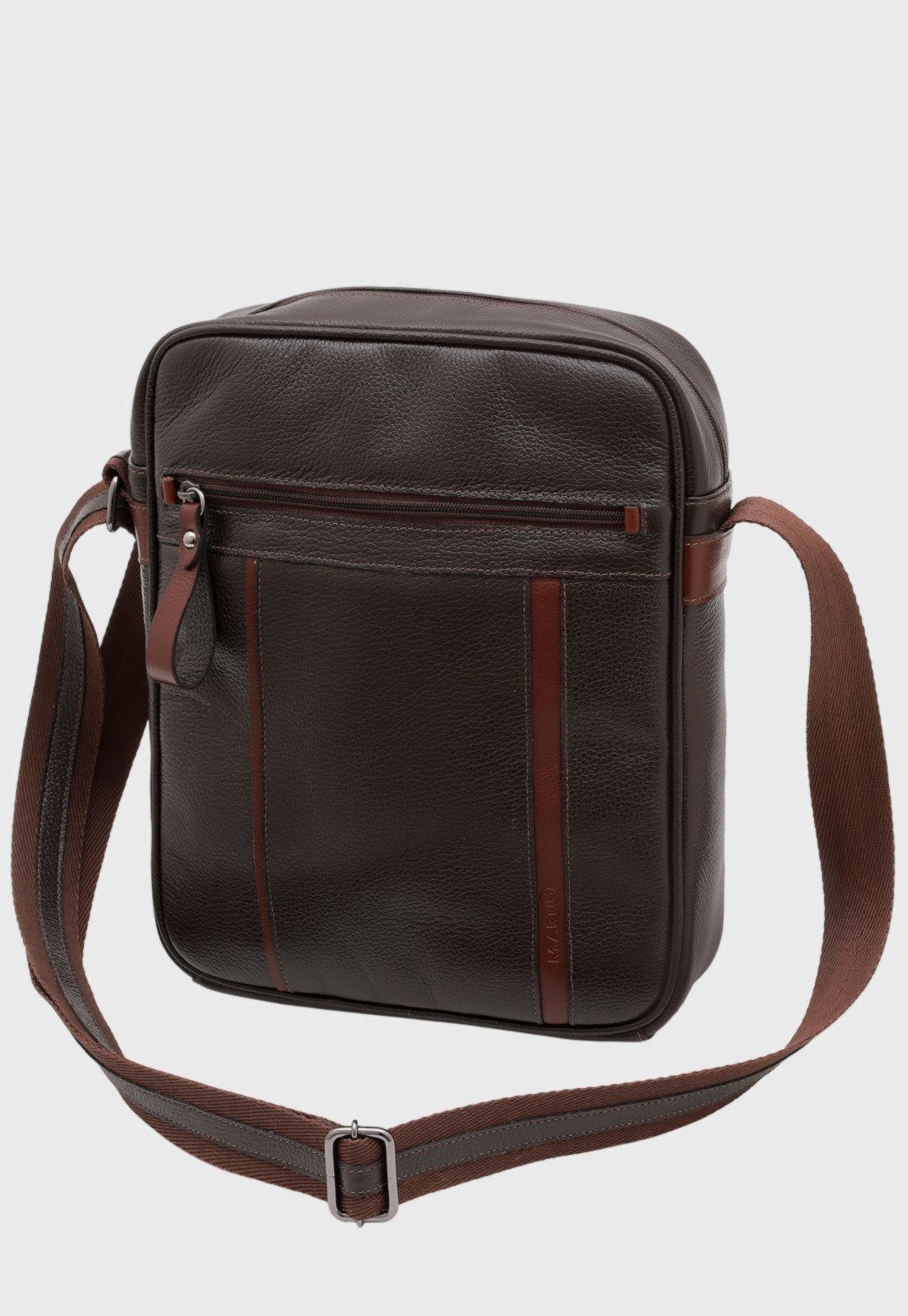 Bolsa Carteiro Couro M.ART 7402MRT Café e Pinhão