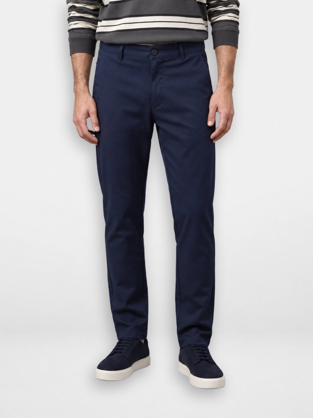 Calça Masculina Pompier Alfaiataria em Sarja com Elastano Azul Marinho