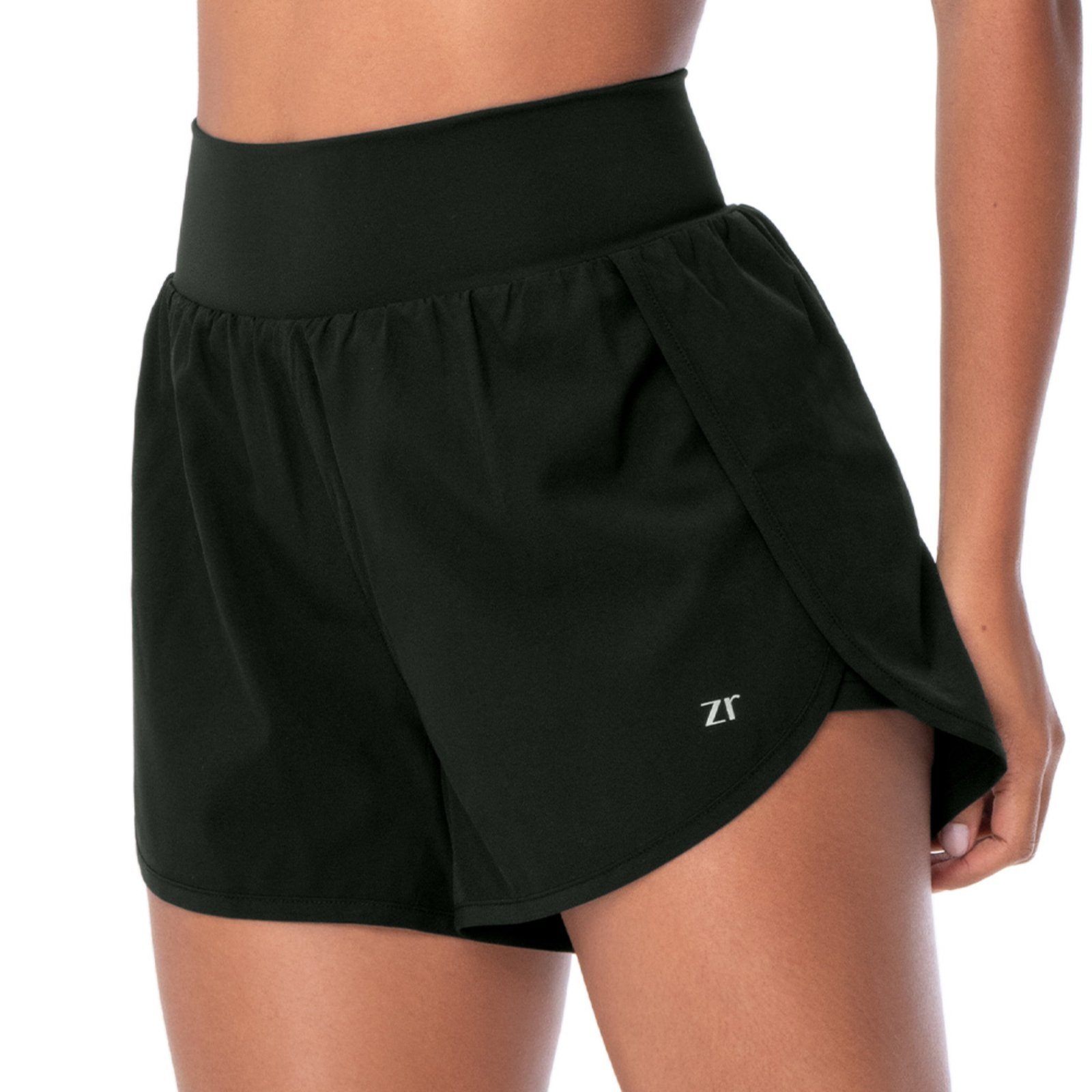 Short Fitness Runner Flap Pro com Short Interno Preto Zee Rucci