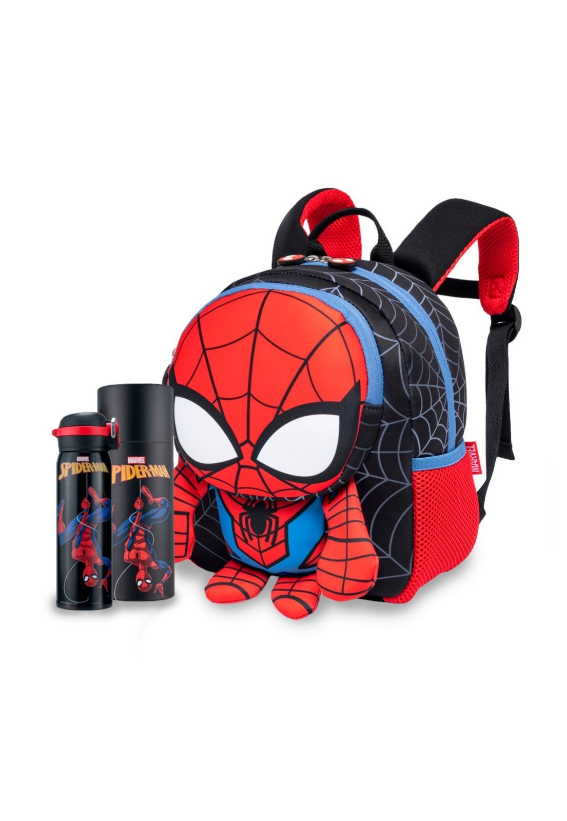 Infantil - Kit Mochila Costa Garrafa Homem Aranha Marvel Escolar