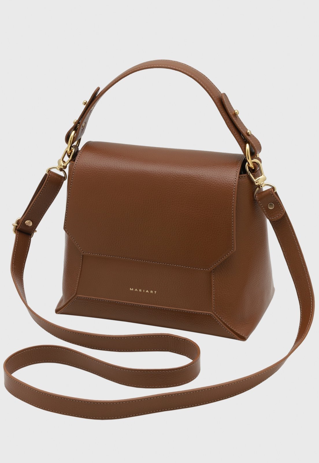 Bolsa Transversal Couro Mariart Amêndoa Camel