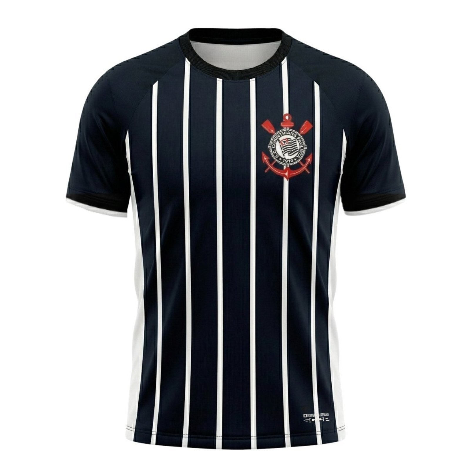 CAMISA CORINTHIANS MASCULINA FITNESS RAGLAN URBAN BLACK PRETO