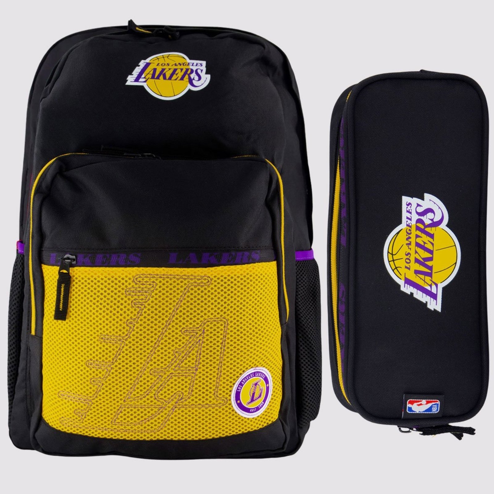 Kit Mochila e Estojo NBA Lakers Legend Preto