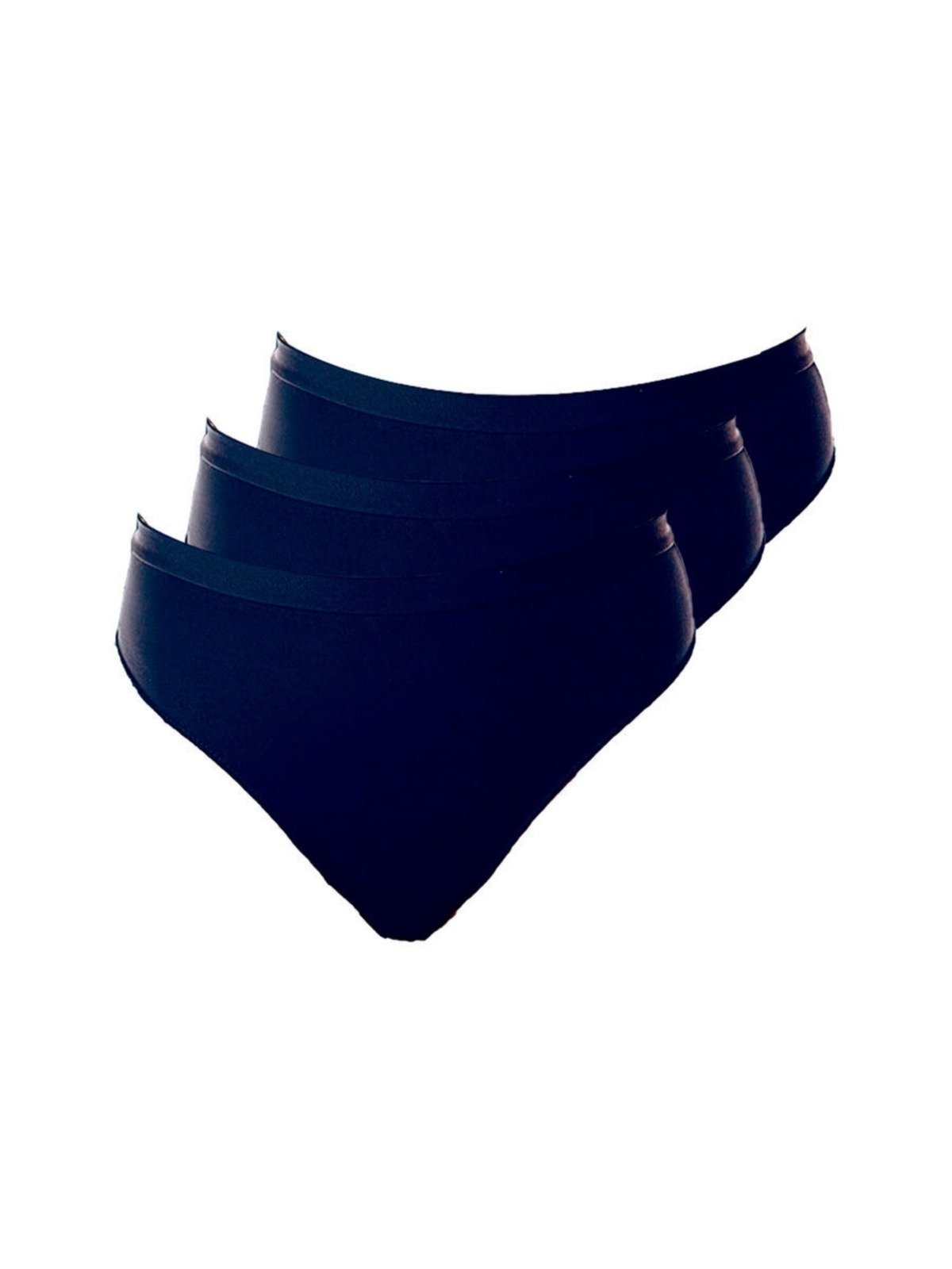 Kit com 3 Calcinhas Alta Pele de Seda Demillus 26826 Azul Marinho