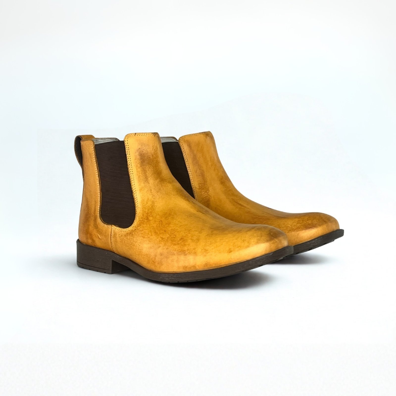 Bota Em Couro Legítimo Linha KPL Premium Estilo Chelsea Masculina Bico Redondo
