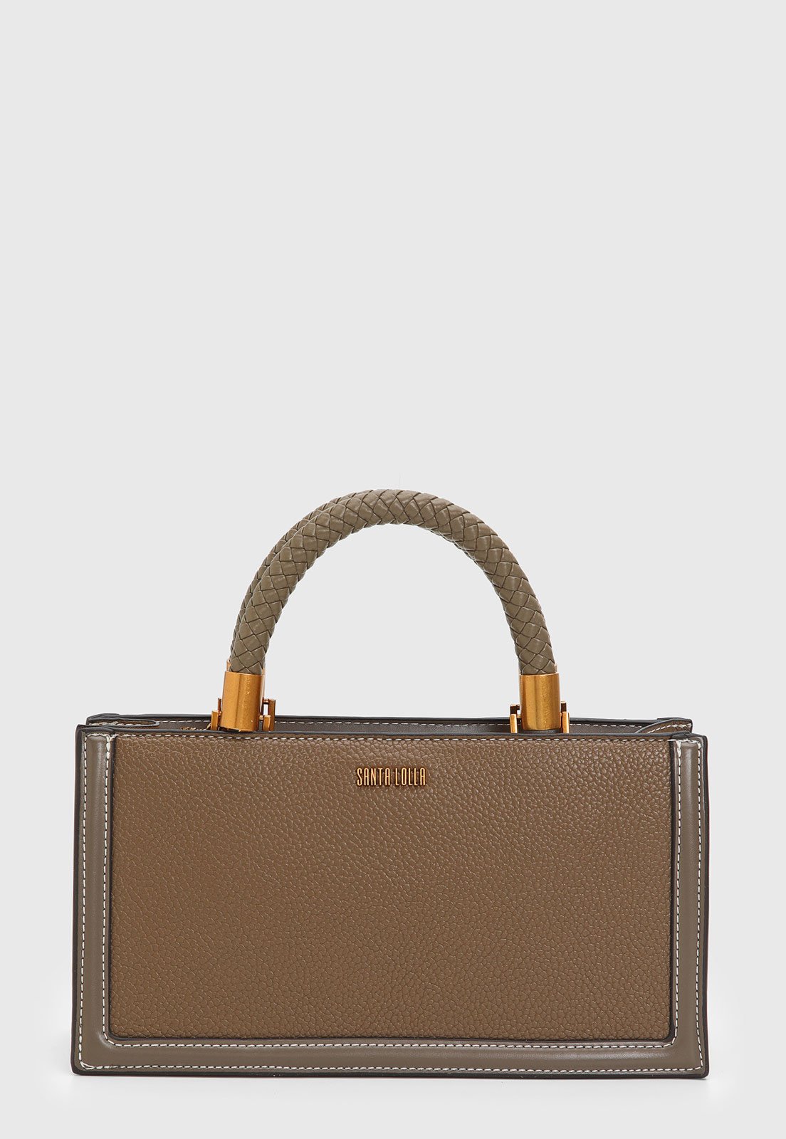 Bolsa Feminina Santa Lolla Estruturada Trançada Marrom