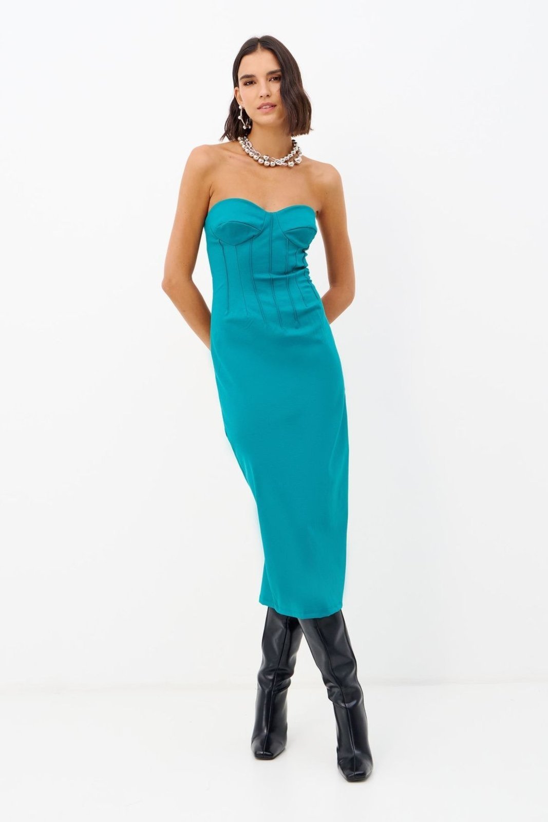 Vista 2 Vestido Busto Meia Taça Feminino Inblanche verde