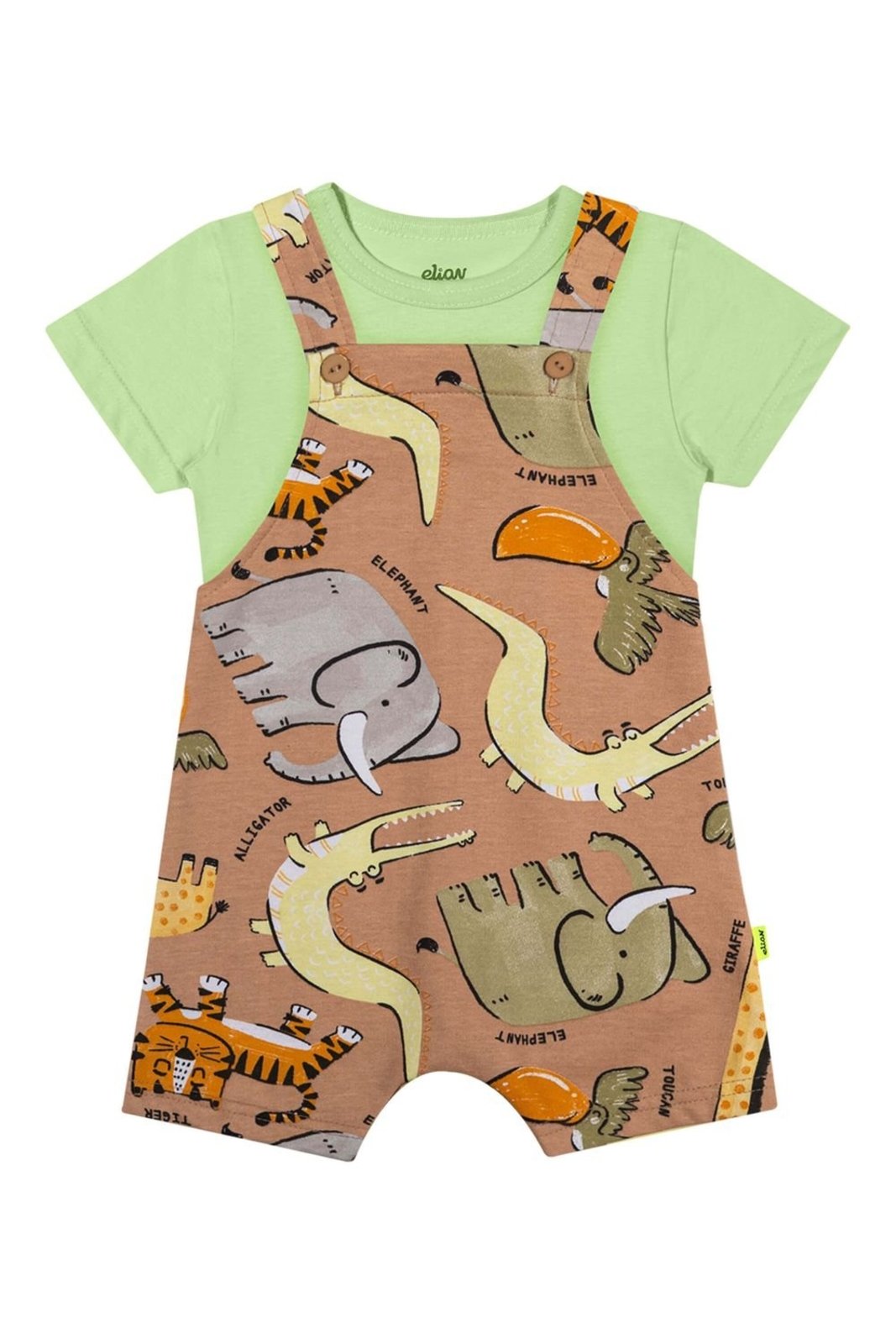 Infantil - Conjunto Menino Animais Estampado Elian Marrom