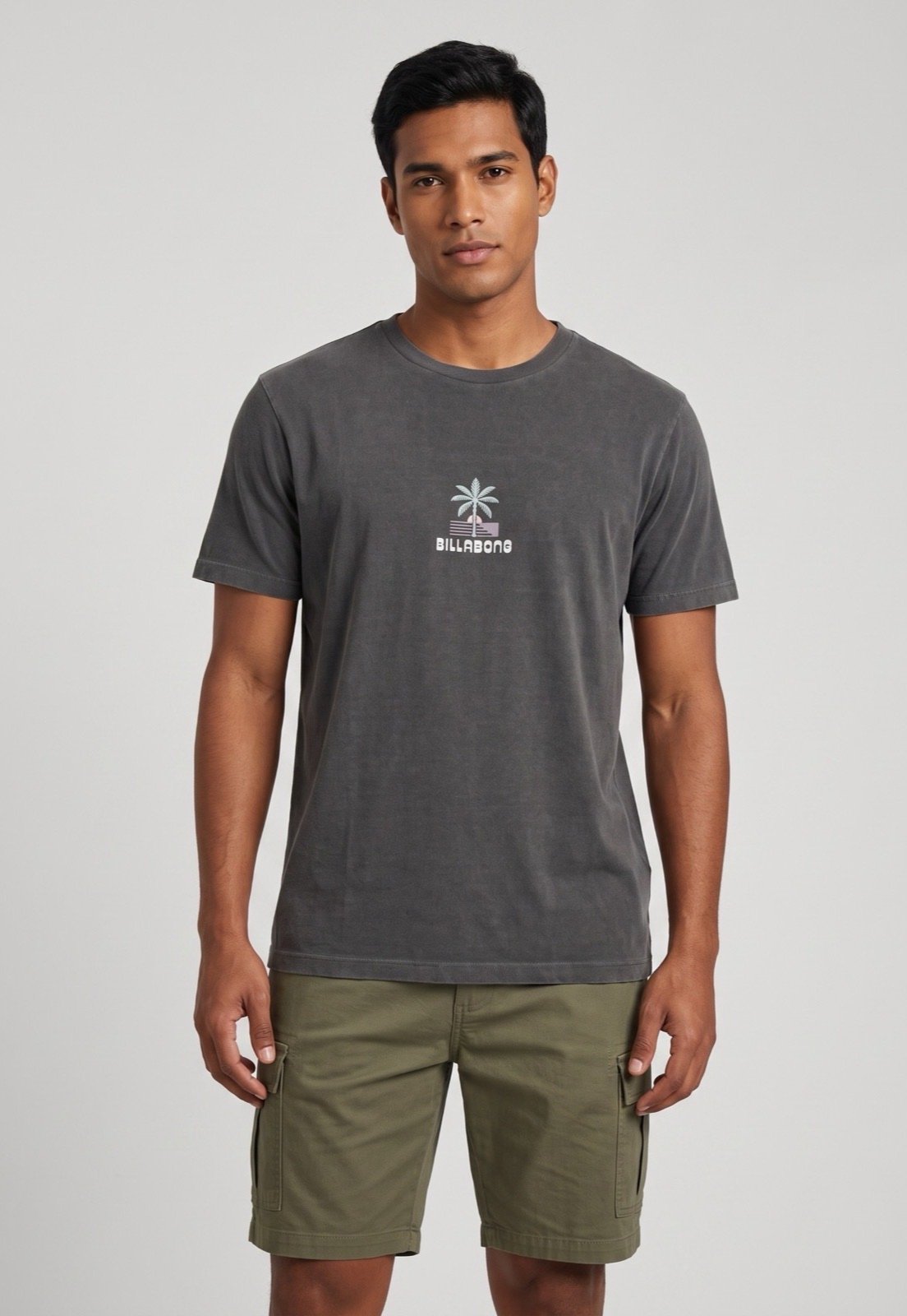Camiseta Masculina Billabong Portal Premium Cinza
