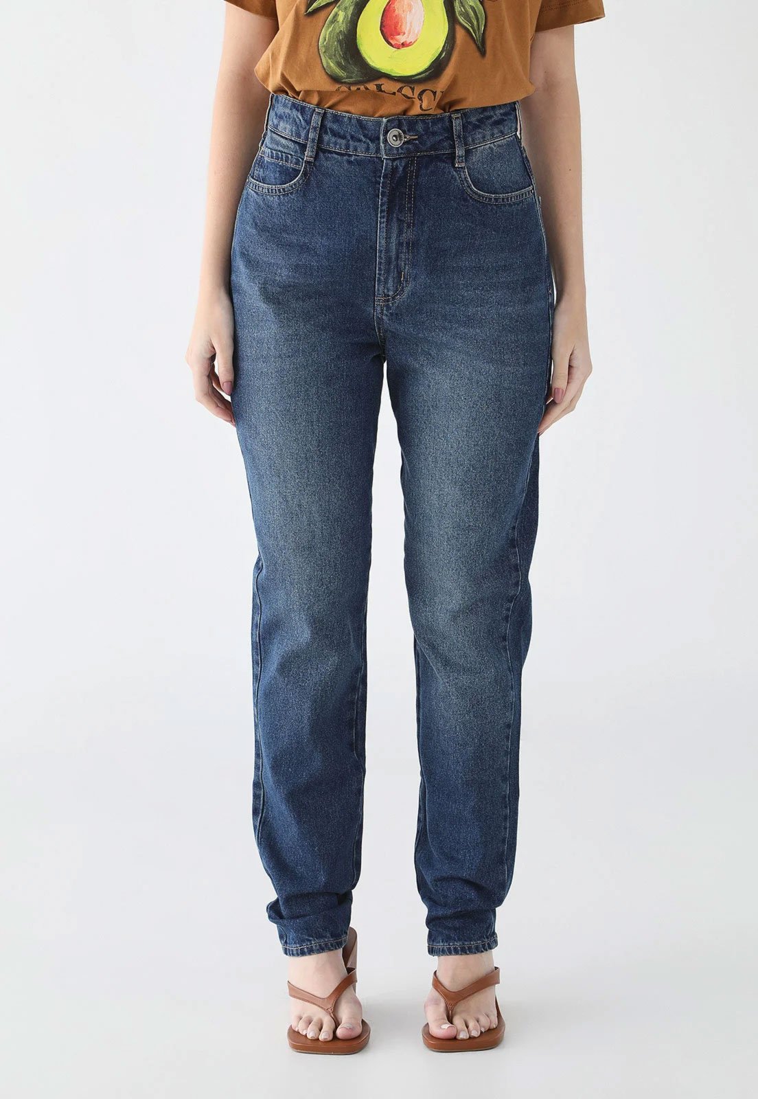 Calça Jeans Feminina Colcci Cintura Alta Azul Média