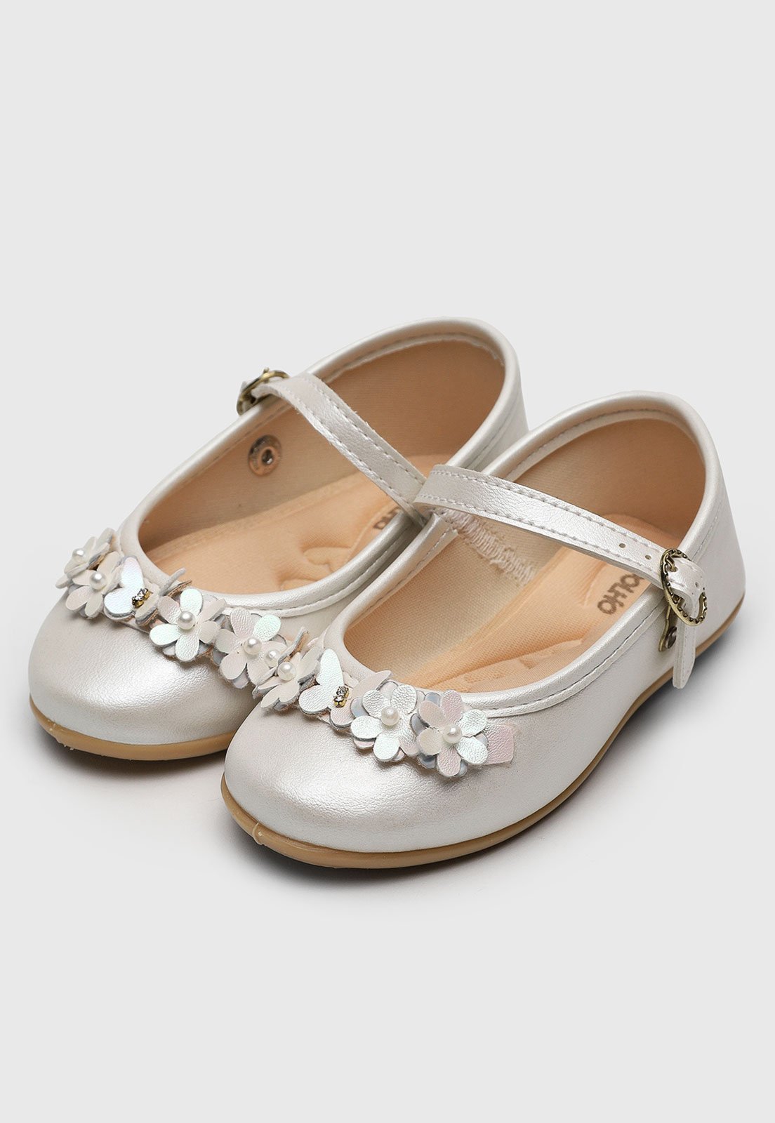 Vista 2 Infantil - Sapatilha Pimpolho Encanto Floral Branca branco Pimpolho branco