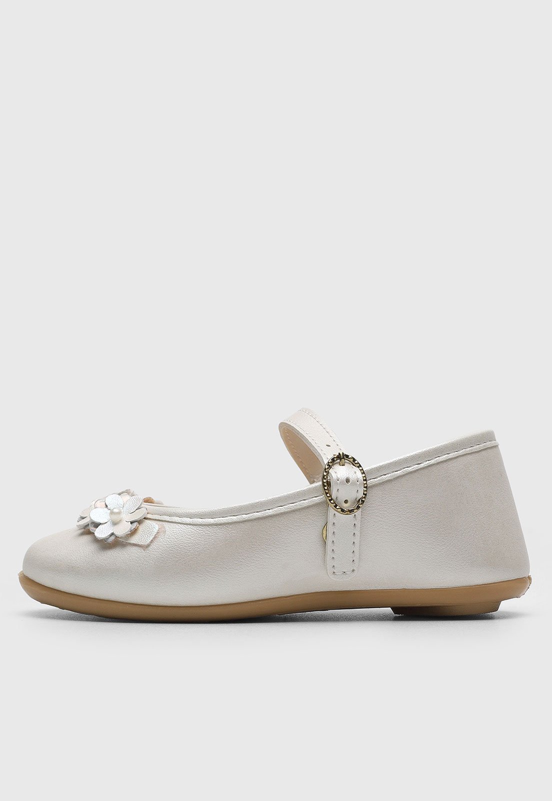 Vista 3 Infantil - Sapatilha Pimpolho Encanto Floral Branca branco Pimpolho branco
