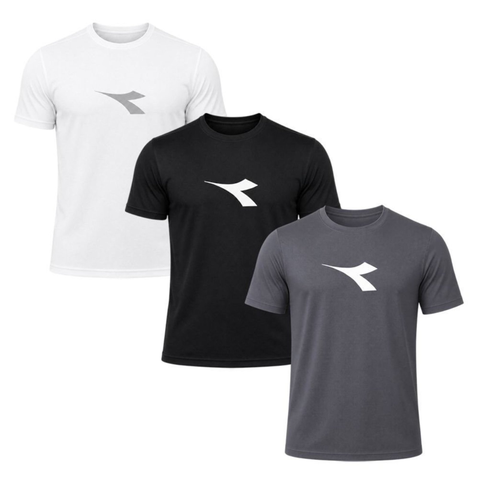 Kit 3 Camisetas Diadora Big Logo Masculino - Branco - Diadora