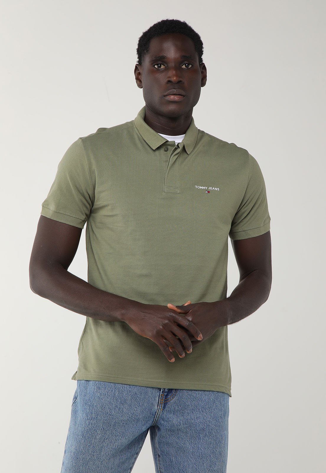 Camisa Polo Masculina Tommy Jeans TJM REG DNA Graphic Verde Oliva