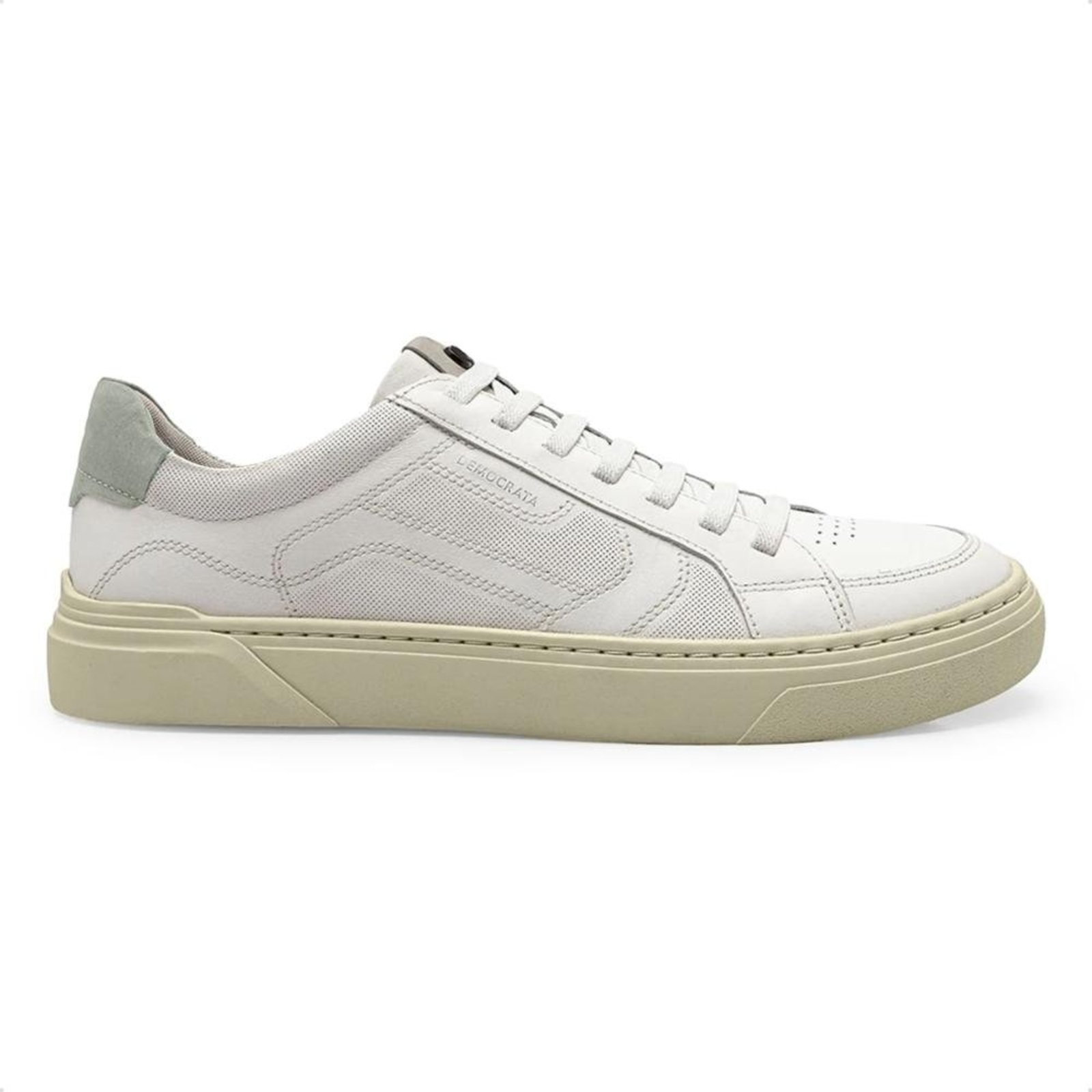 Tênis de Couro Democrata Masculino Bill 240901 Branco