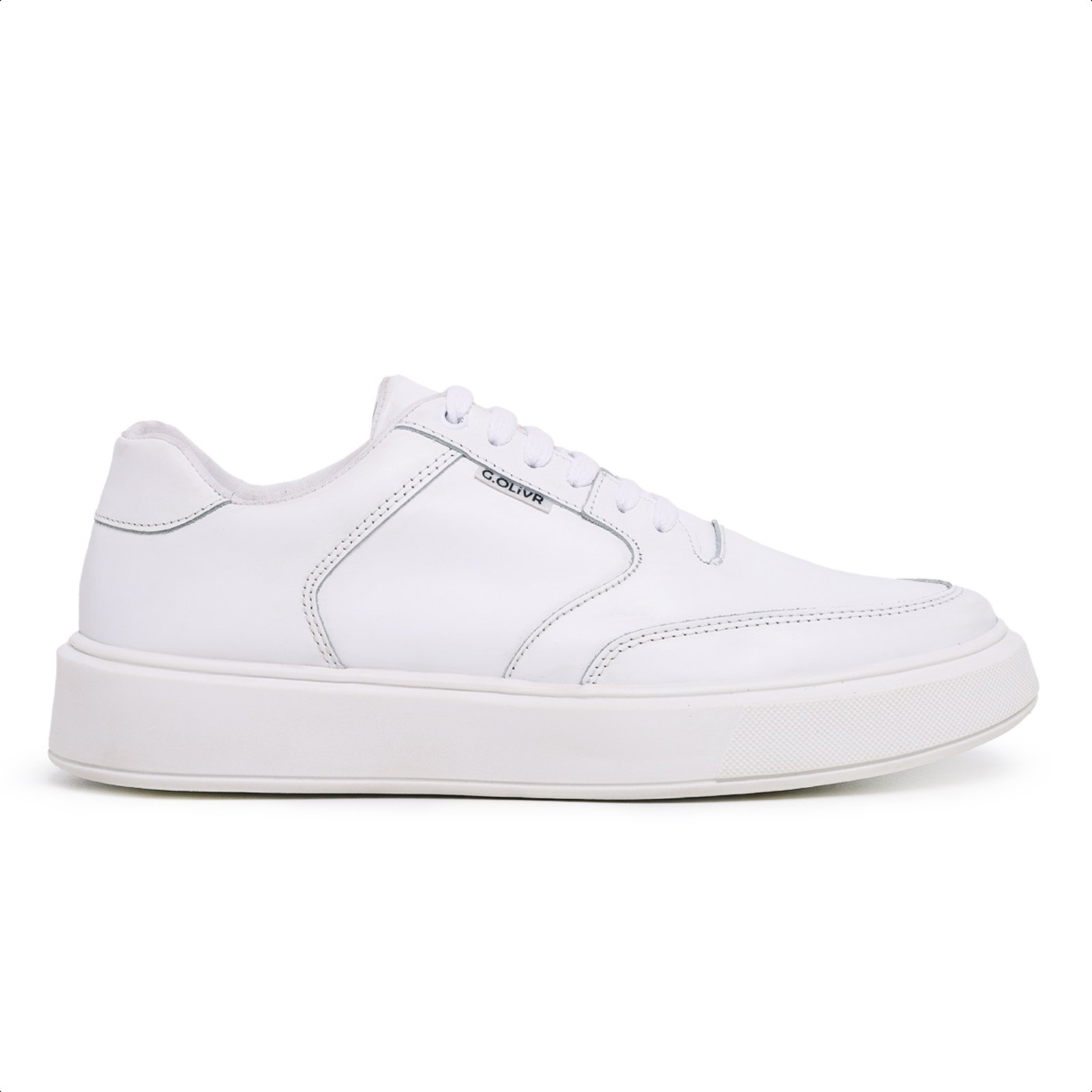 Tenis Sapatenis Lavini Couro Casual Casamento Sola Alta Branco