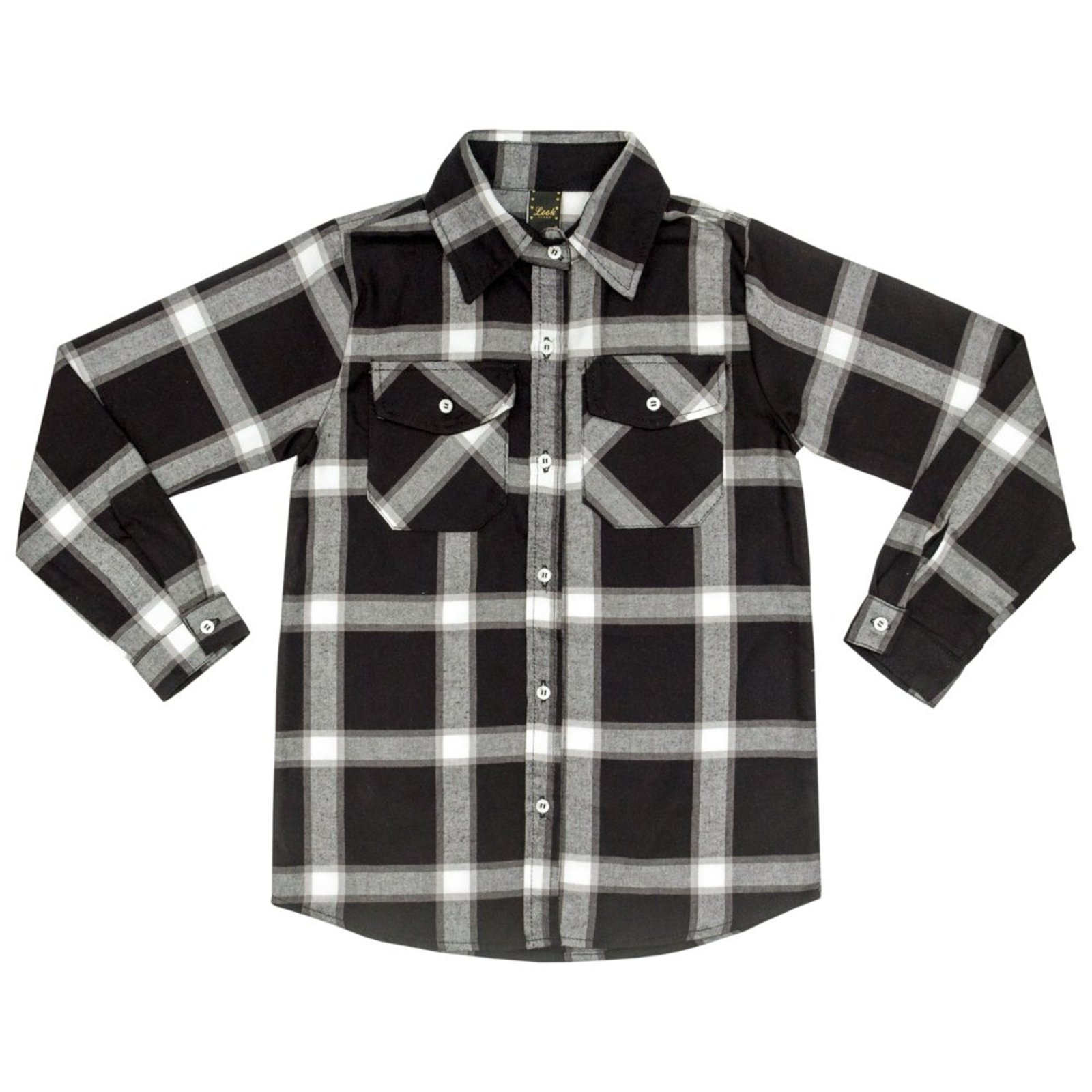 Infantil - Camisão Juvenil Look Jeans Xadrez Preto