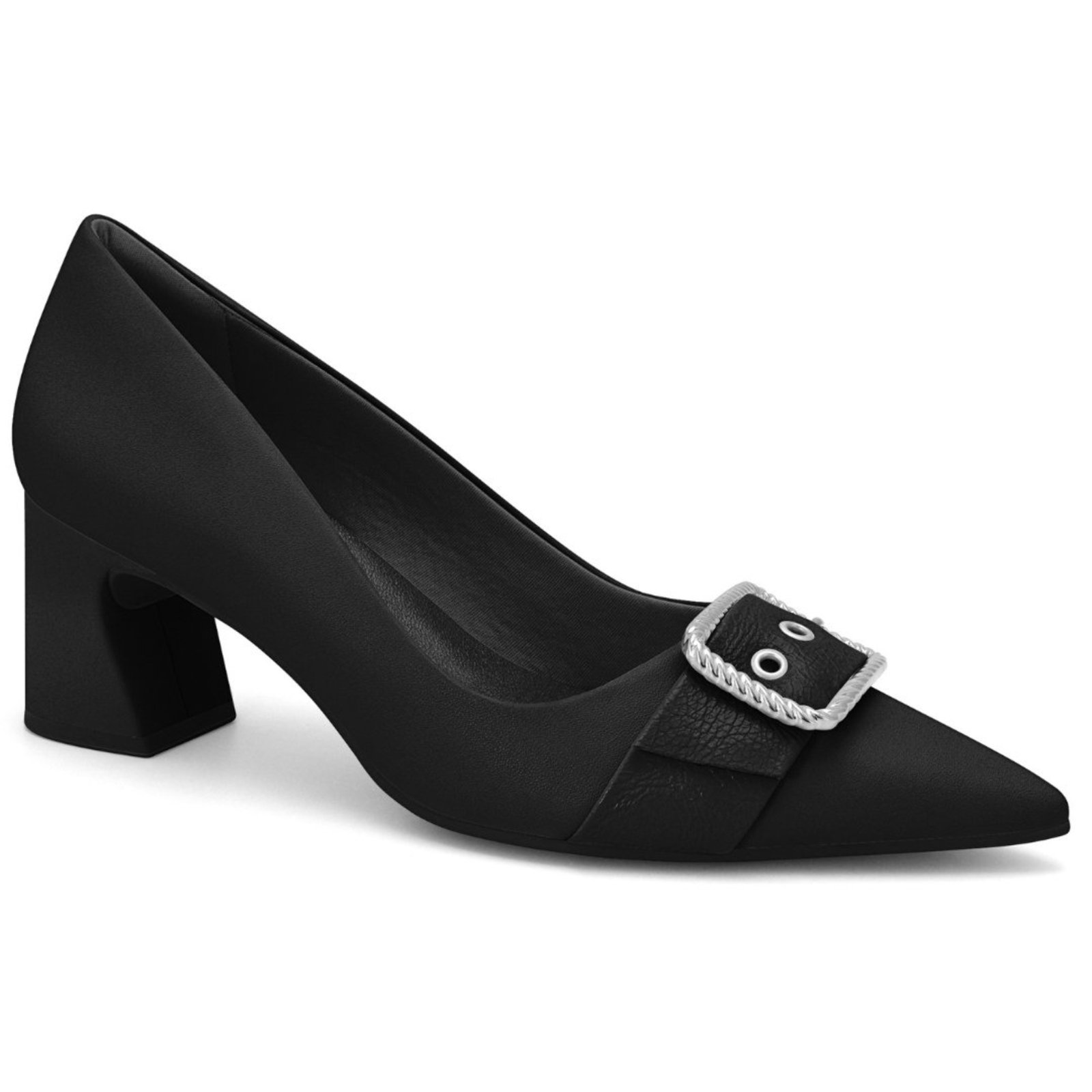 Scarpin Feminino Salto Geométrico Preto Ramarim 2516101-3