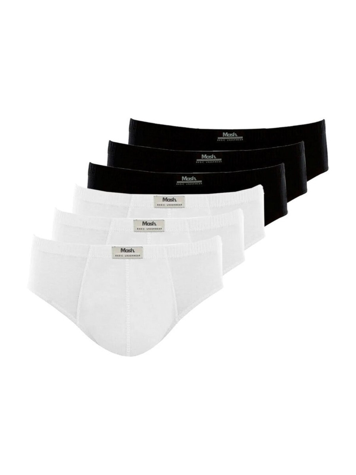 Kit com 6 Cuecas Slip Mash 074.58 Branco