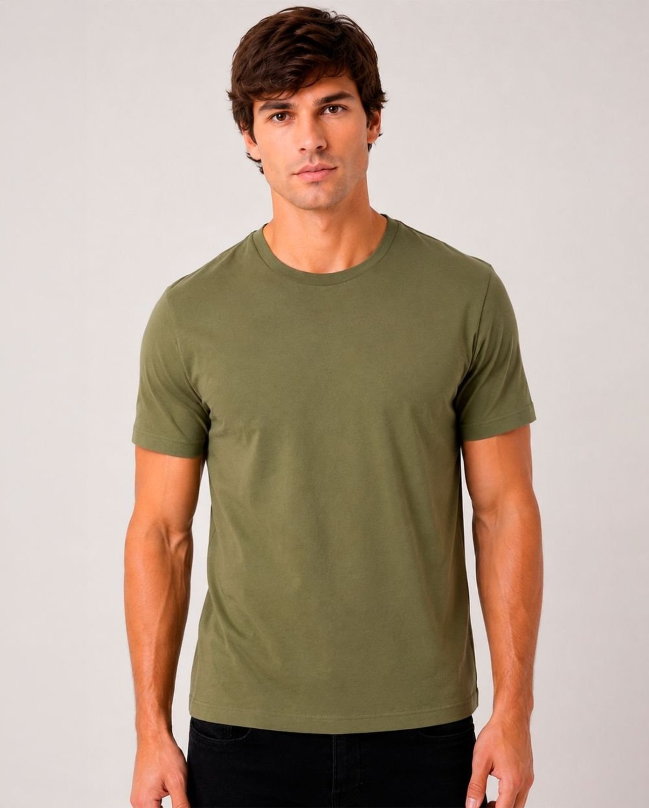 Camiseta Masculina Básica 80096 Verde 206oz