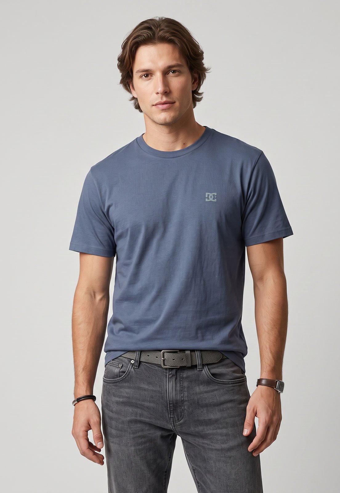 Camiseta Masculina DC Shoes Embroidery Azul