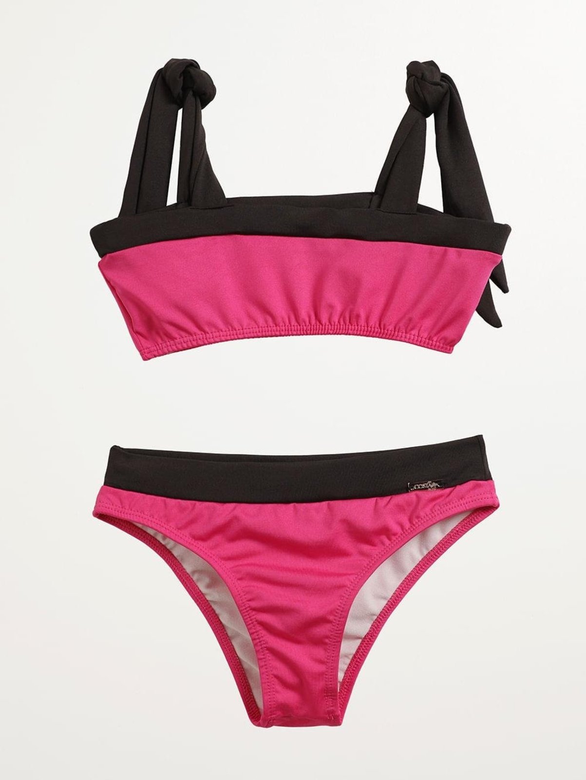 Biquíni Top Juvenil Para Menina - ROSA/PRETO