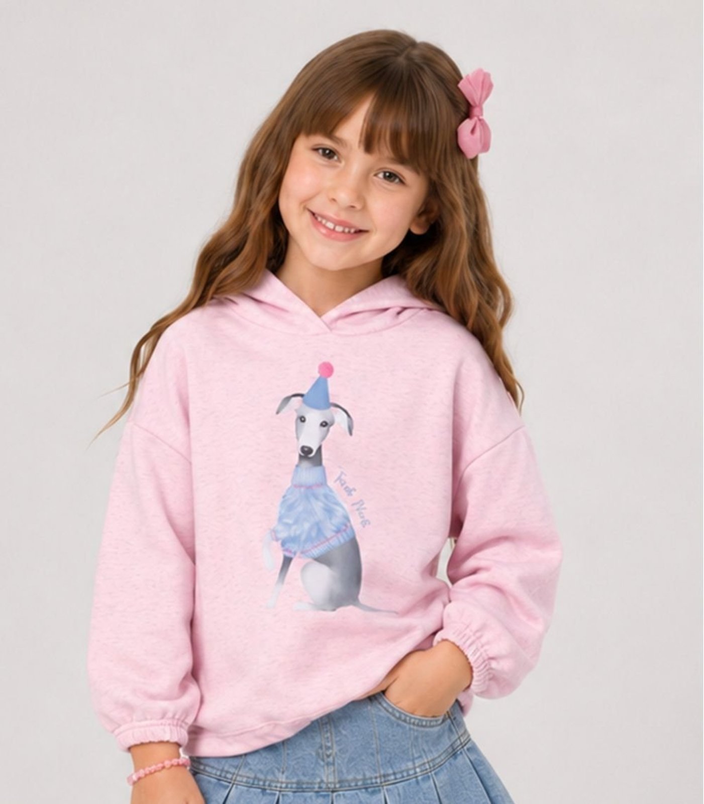 Infantil - Blusão Com Capuz Feminino Trick Nick Rosa