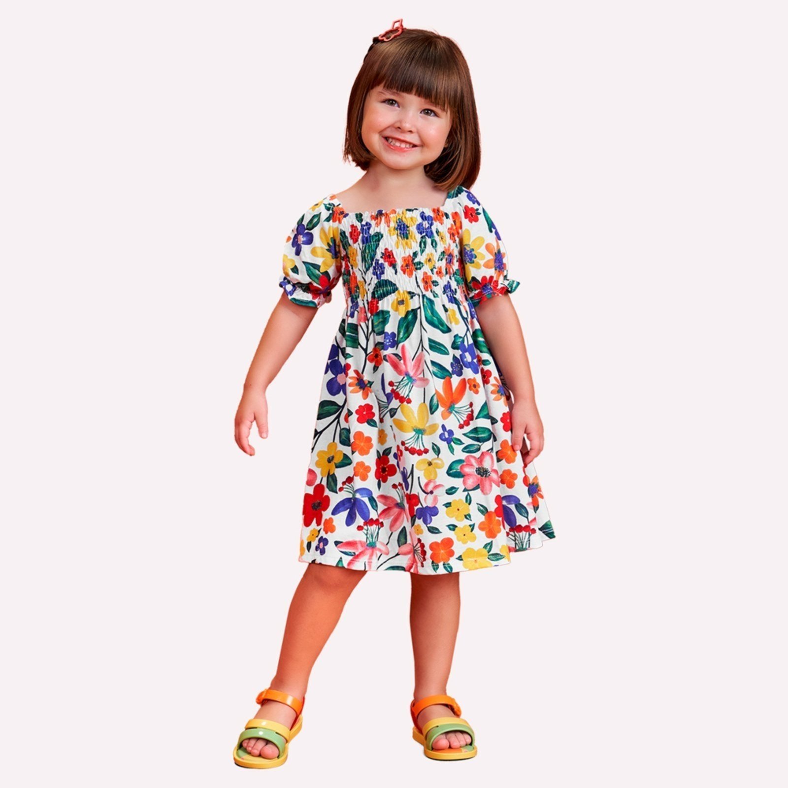 Infantil - Vestido Menina com Lastex Nanai